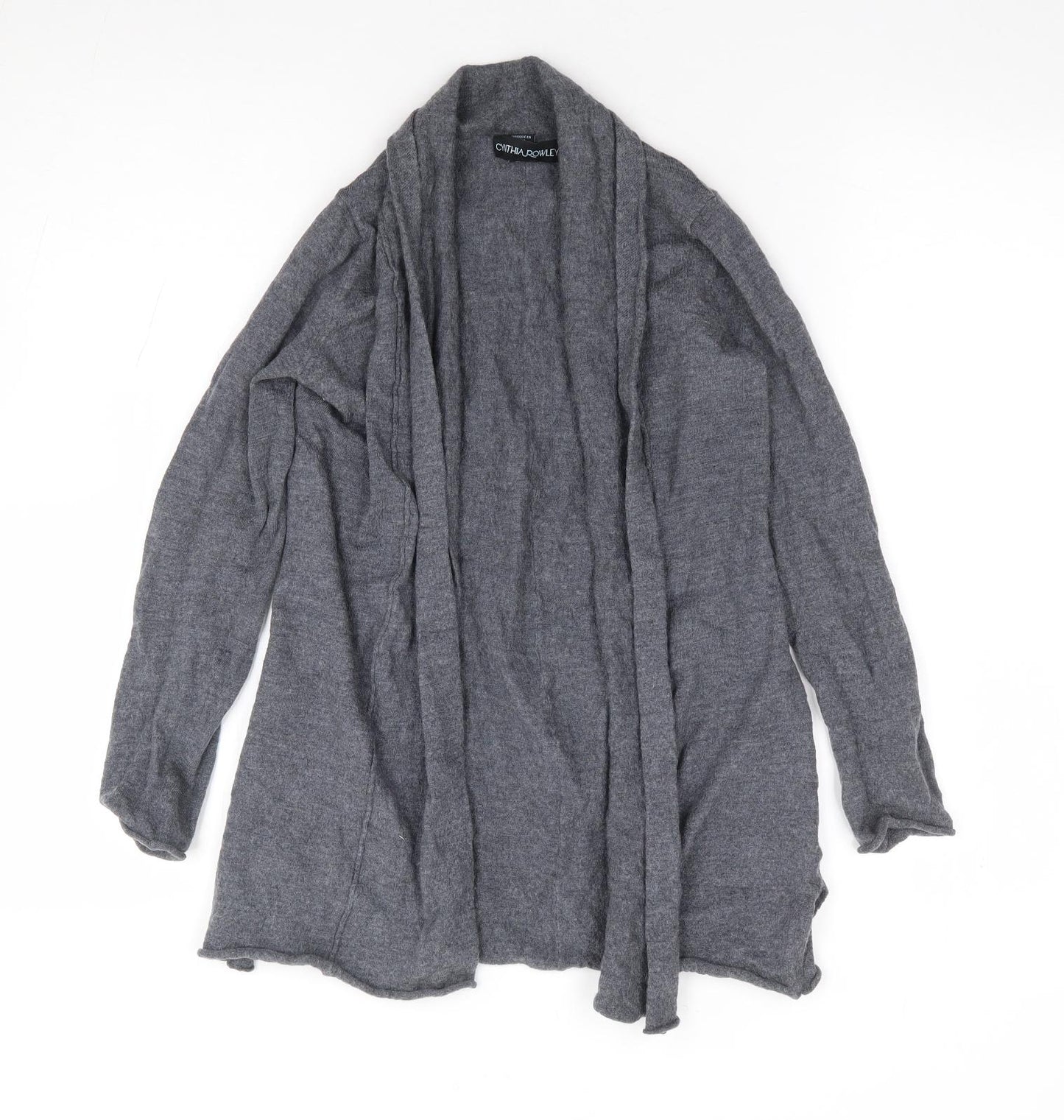 Cynthia Rowley Womens Grey V-Neck Wool Cardigan Jumper Size S