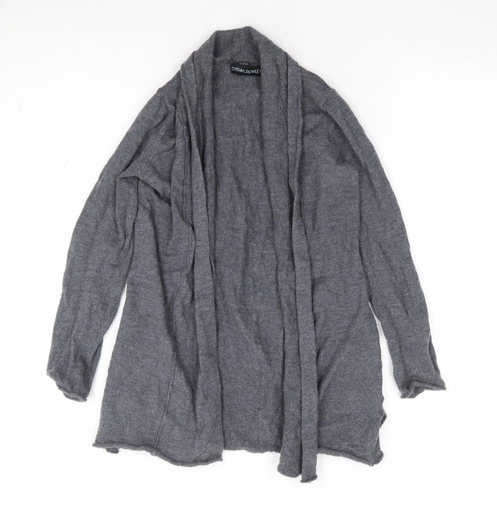 Cynthia Rowley Womens Grey V-Neck Wool Cardigan Jumper Size S