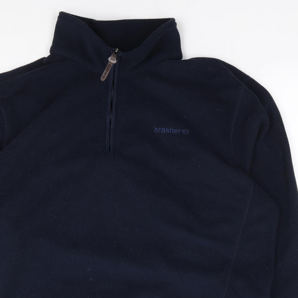 brasher Mens Blue Polyester Pullover Sweatshirt Size L