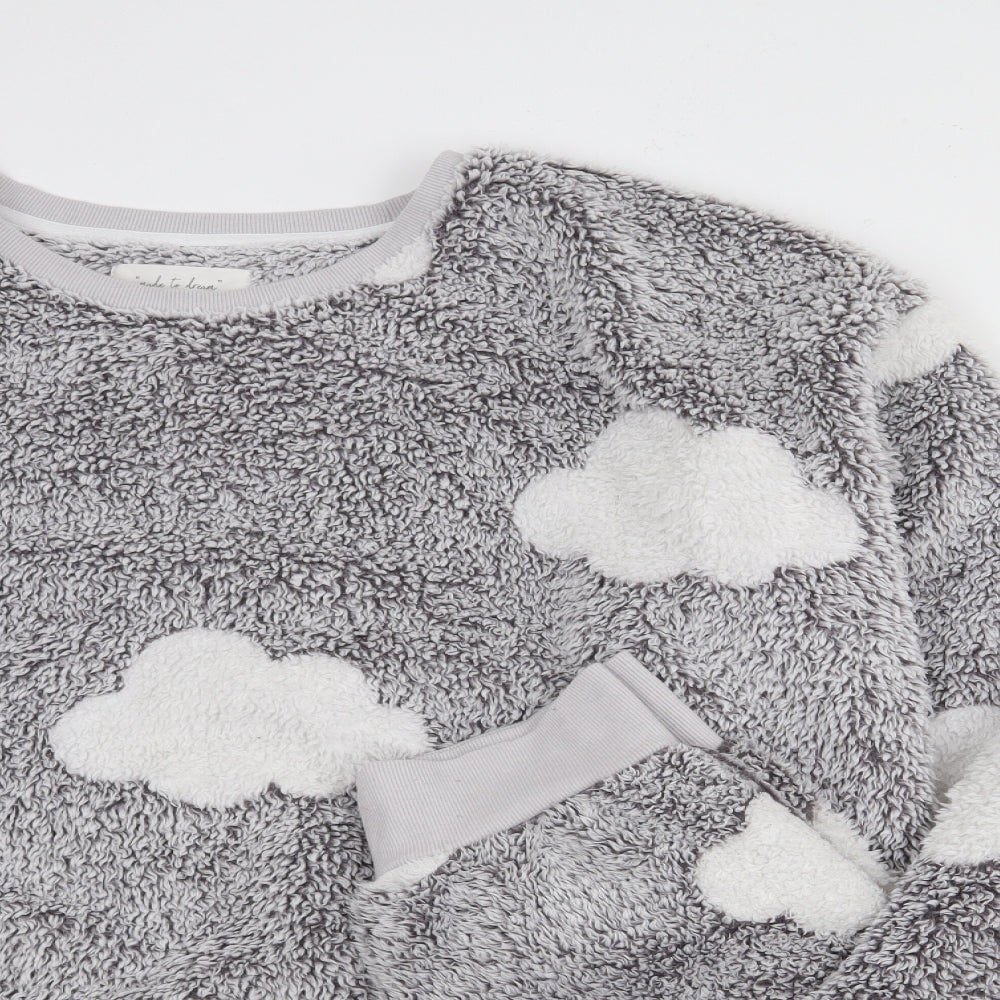 F&F Womens Grey Geometric Polyester Top Lounge Set Size XL - Fluffy