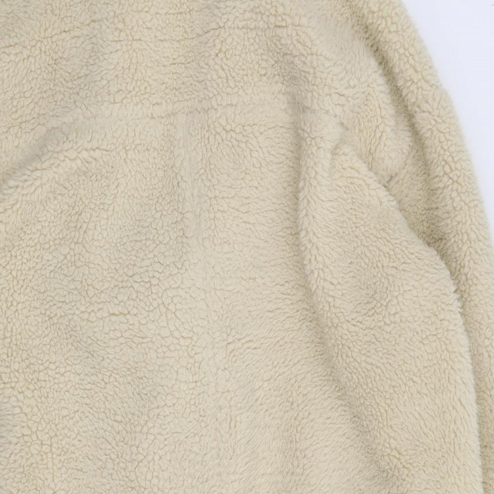 Topshop Womens Beige Jacket Coat Size 14 Snap