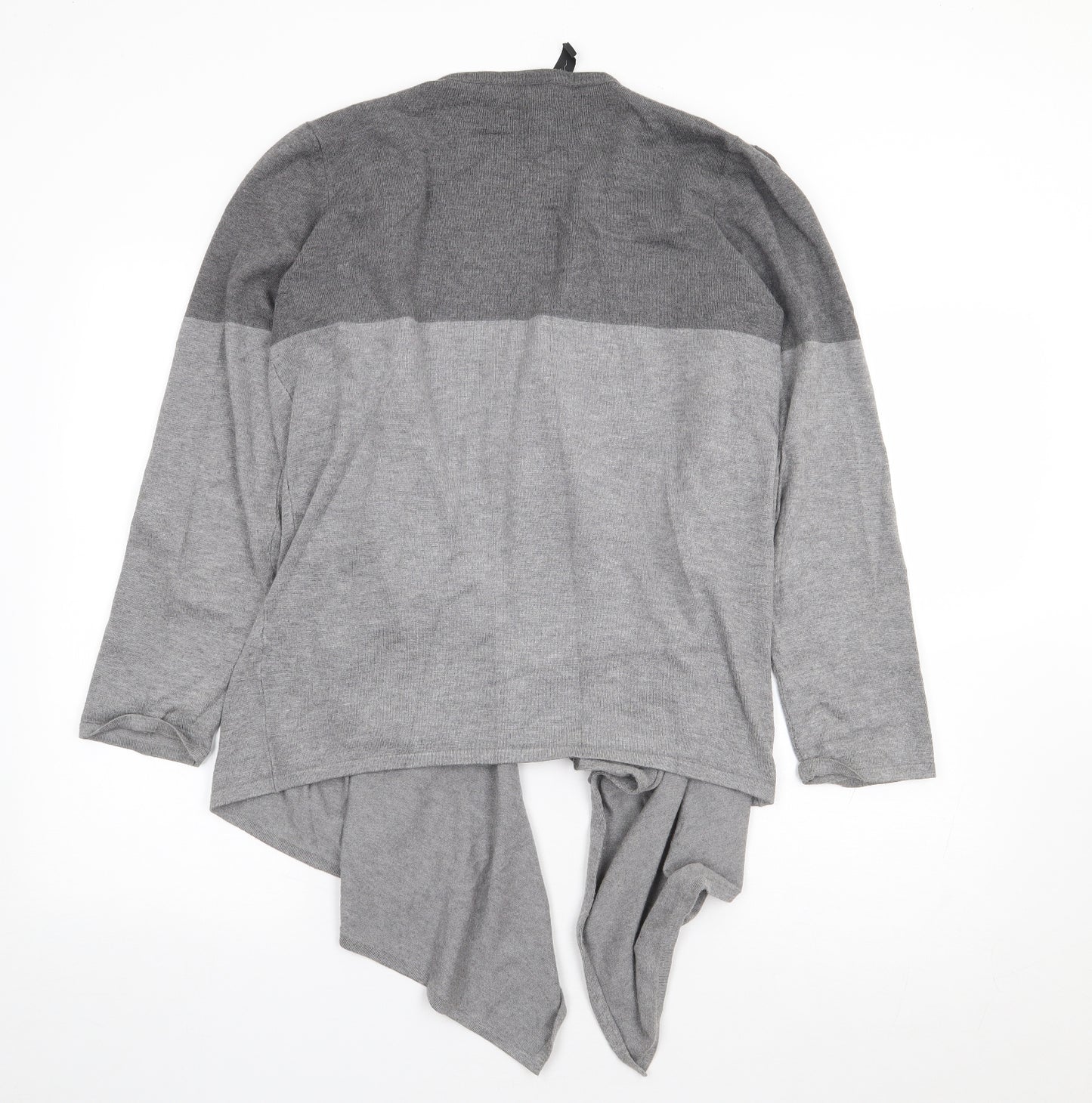 G Womens Grey V-Neck Rayon Cardigan Jumper Size L
