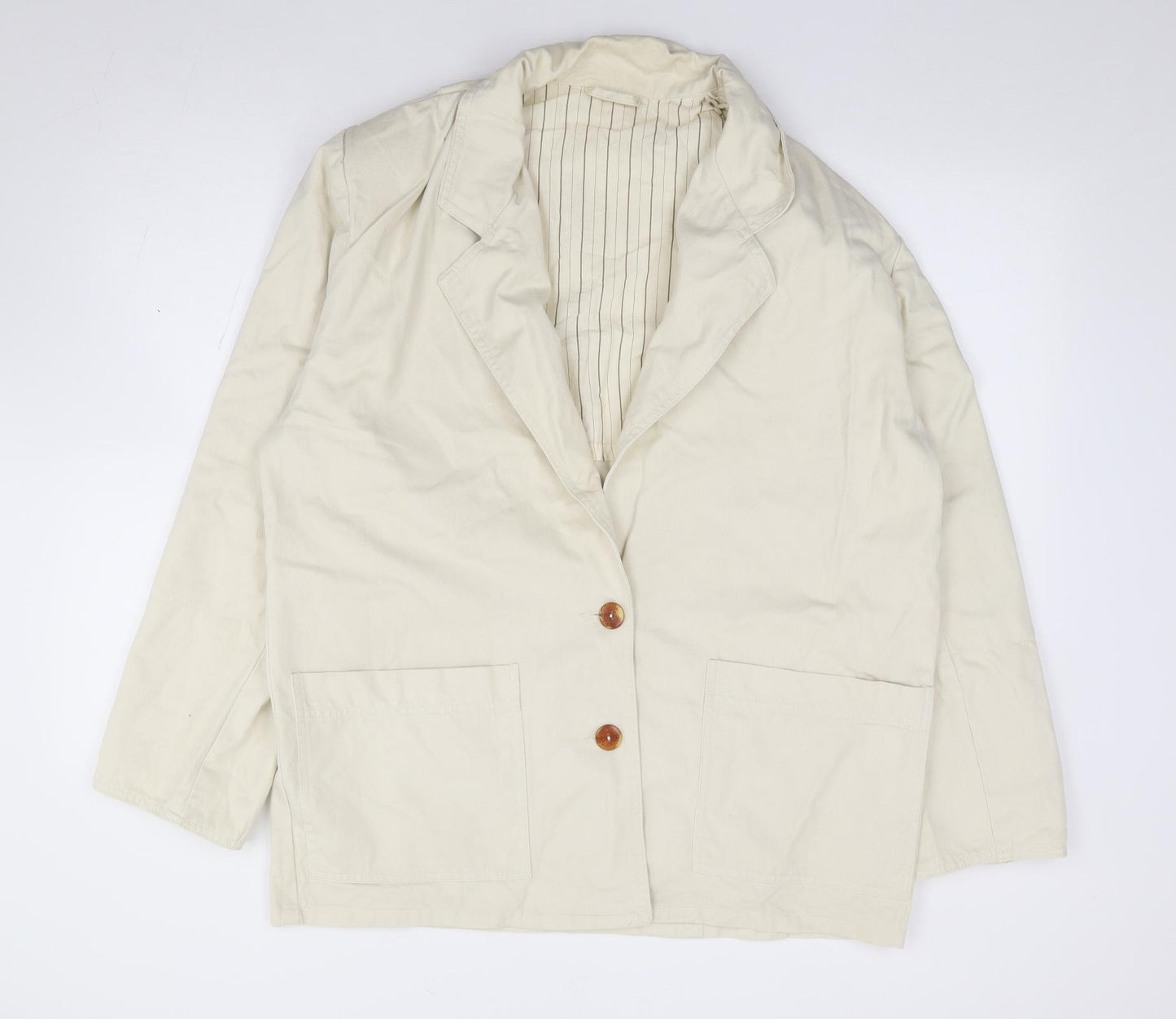 Yessica Womens Ivory Jacket Blazer Size 14 Button