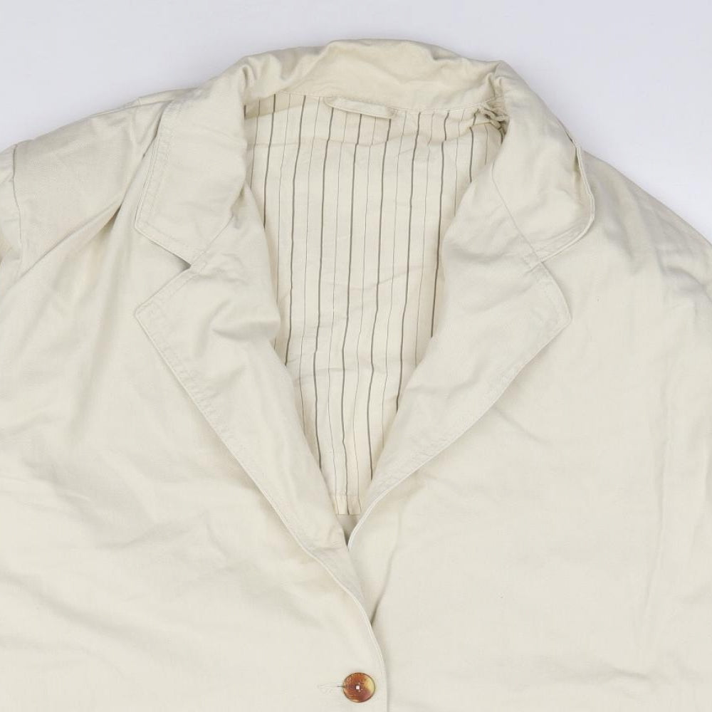 Yessica Womens Ivory Jacket Blazer Size 14 Button