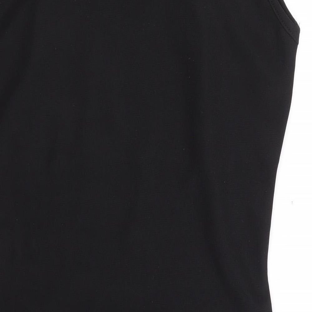 New Look Womens Black Polyester Bodycon Size L Round Neck Zip