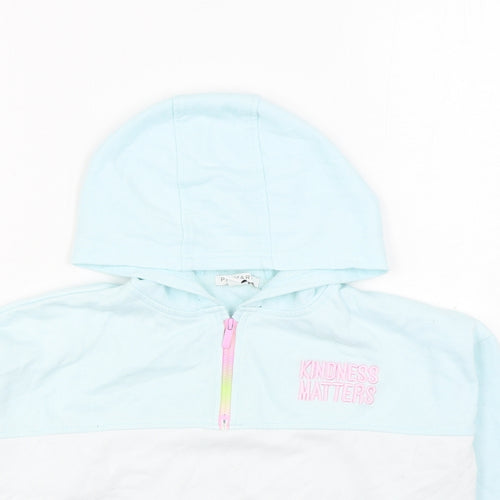 Primark Girls Blue Cotton Pullover Hoodie Size 10-11 Years Zip