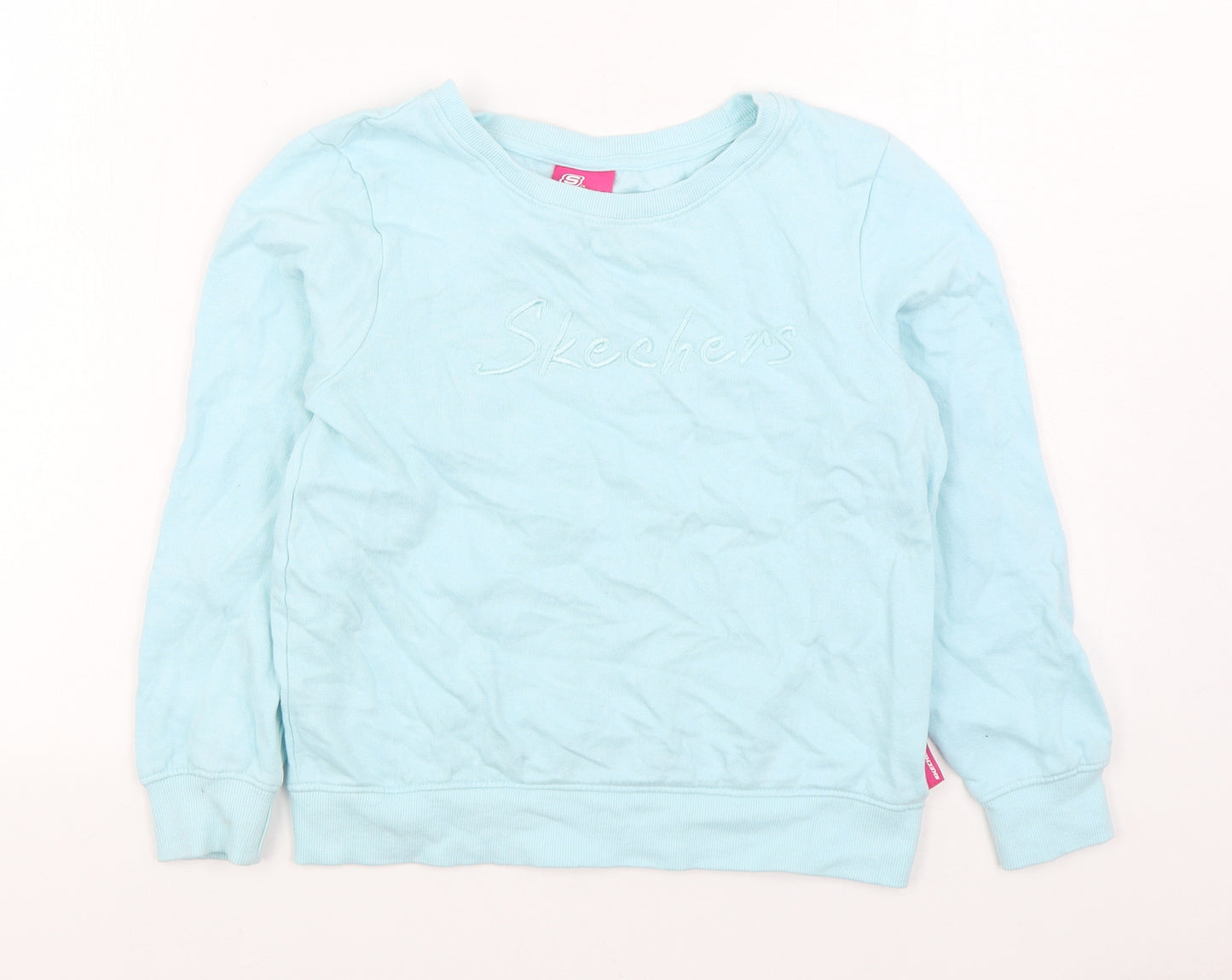 Skechers Girls Blue 100% Cotton Pullover Sweatshirt Size 10 Years Pullover