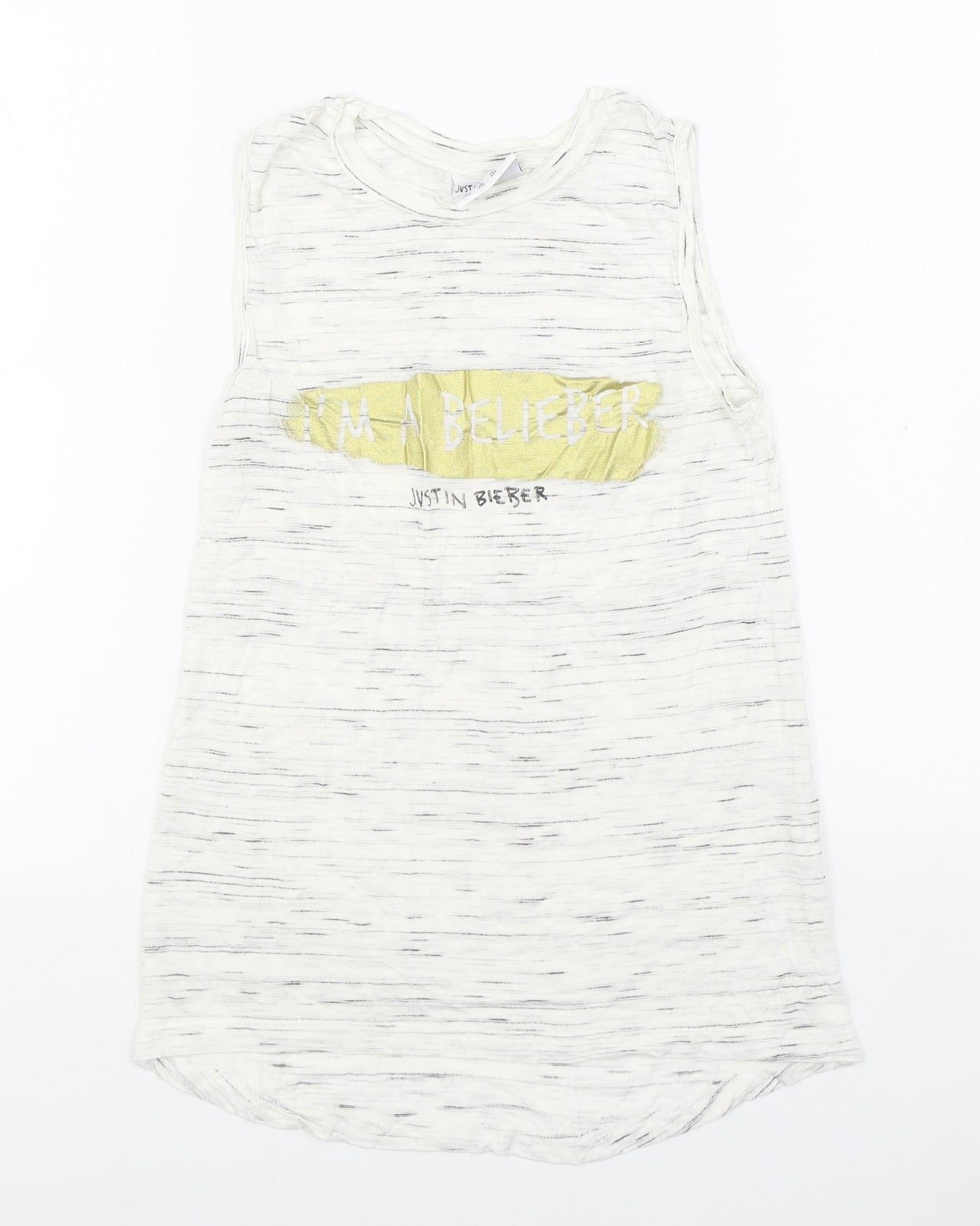 Primark Womens White Viscose Basic Tank Size 6 Round Neck