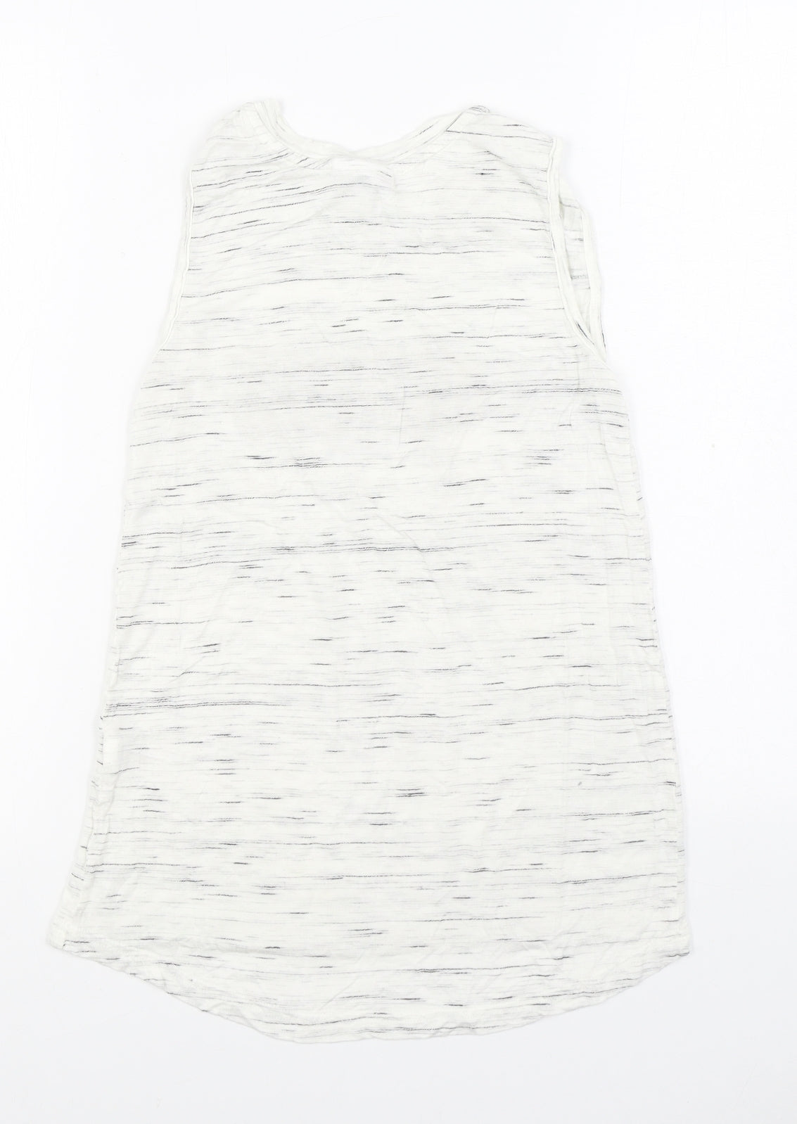 Primark Womens White Viscose Basic Tank Size 6 Round Neck