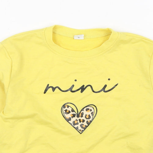SheIn Girls Yellow Viscose Pullover Sweatshirt Size 8-9 Years Pullover