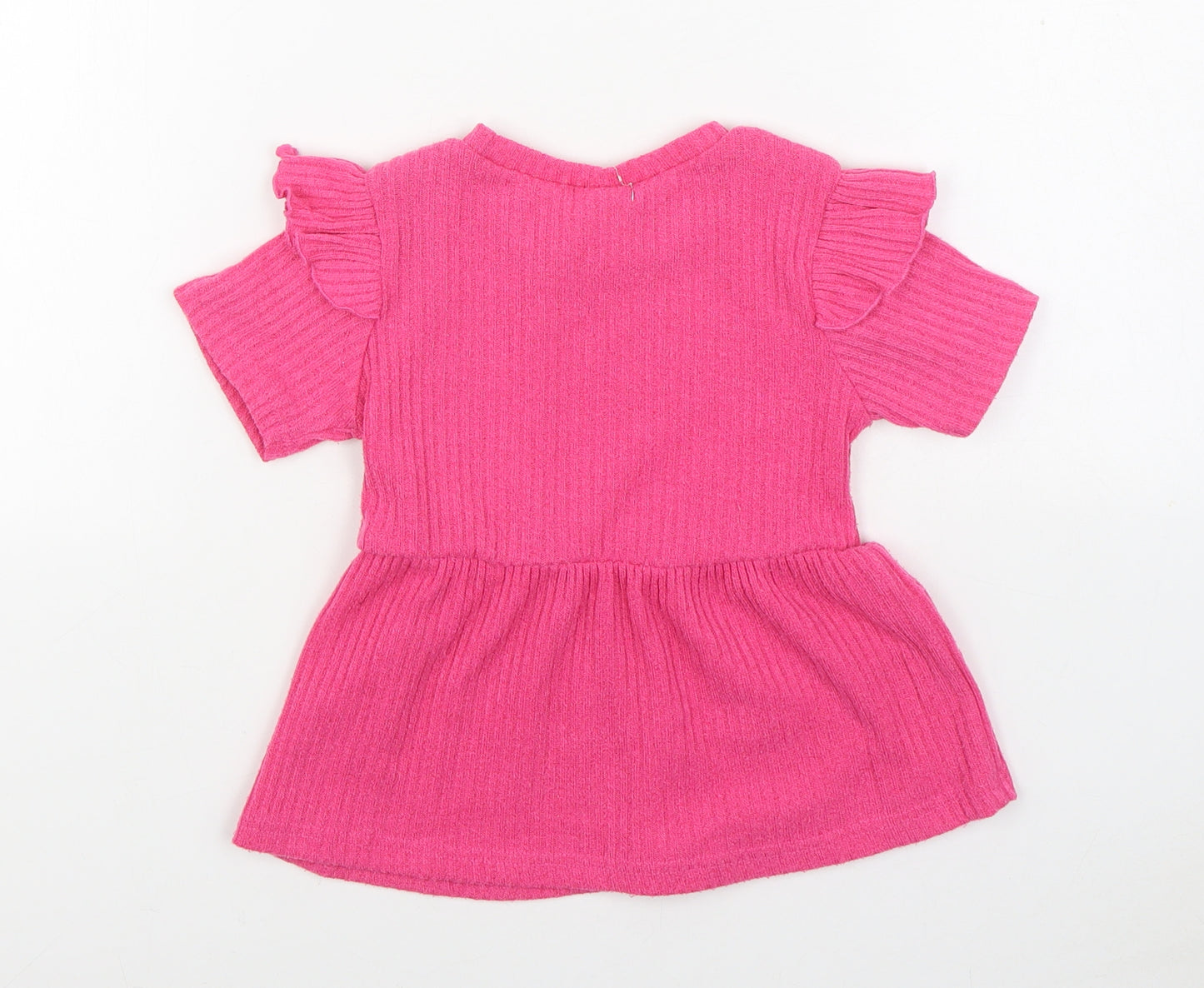 SheIn Girls Pink Polyester Basic Blouse Size 5 Years Round Neck Pullover