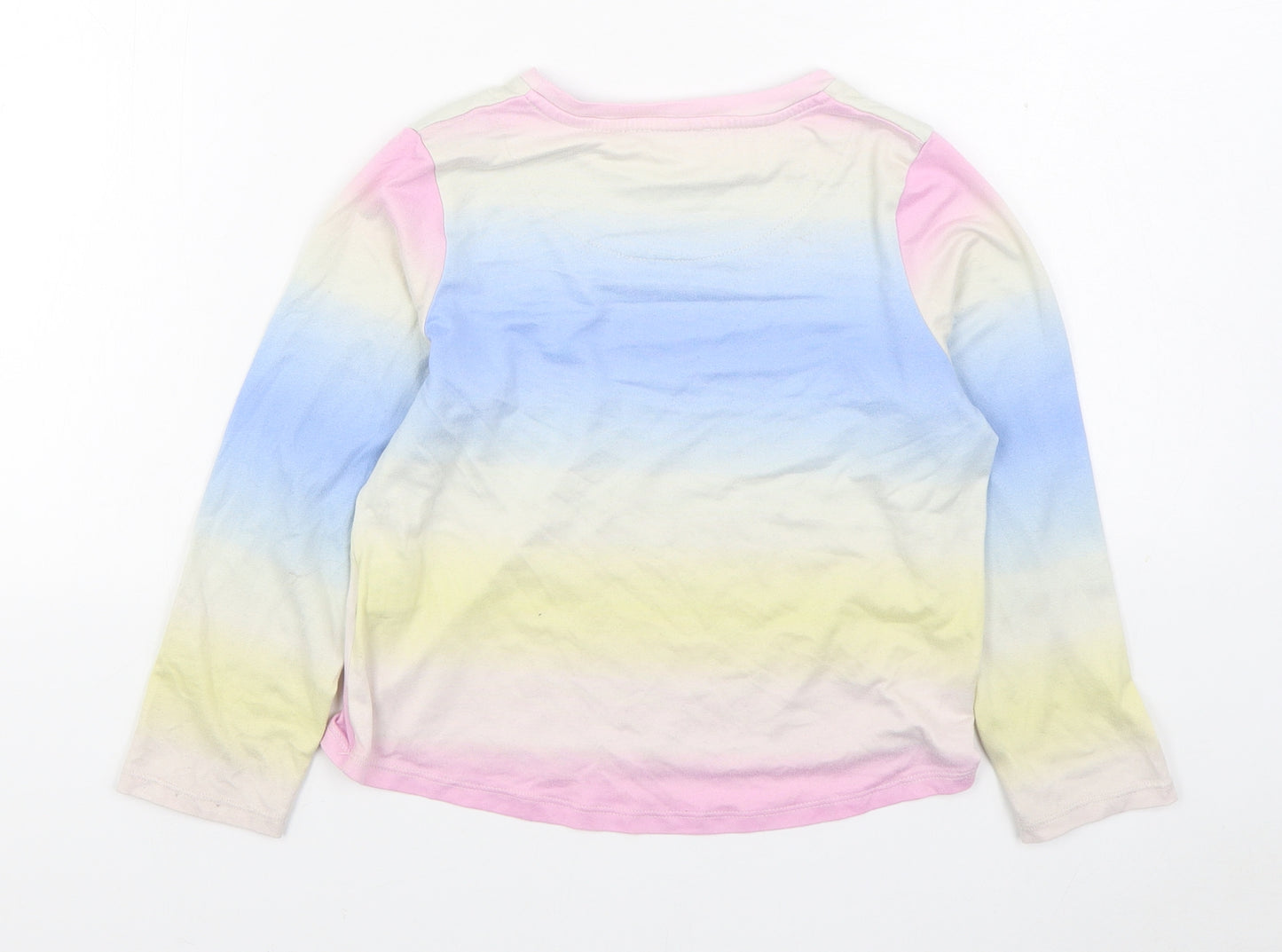 Jeff & Co Girls Multicoloured Polyester Basic T-Shirt Size 6-7 Years Round Neck Pullover
