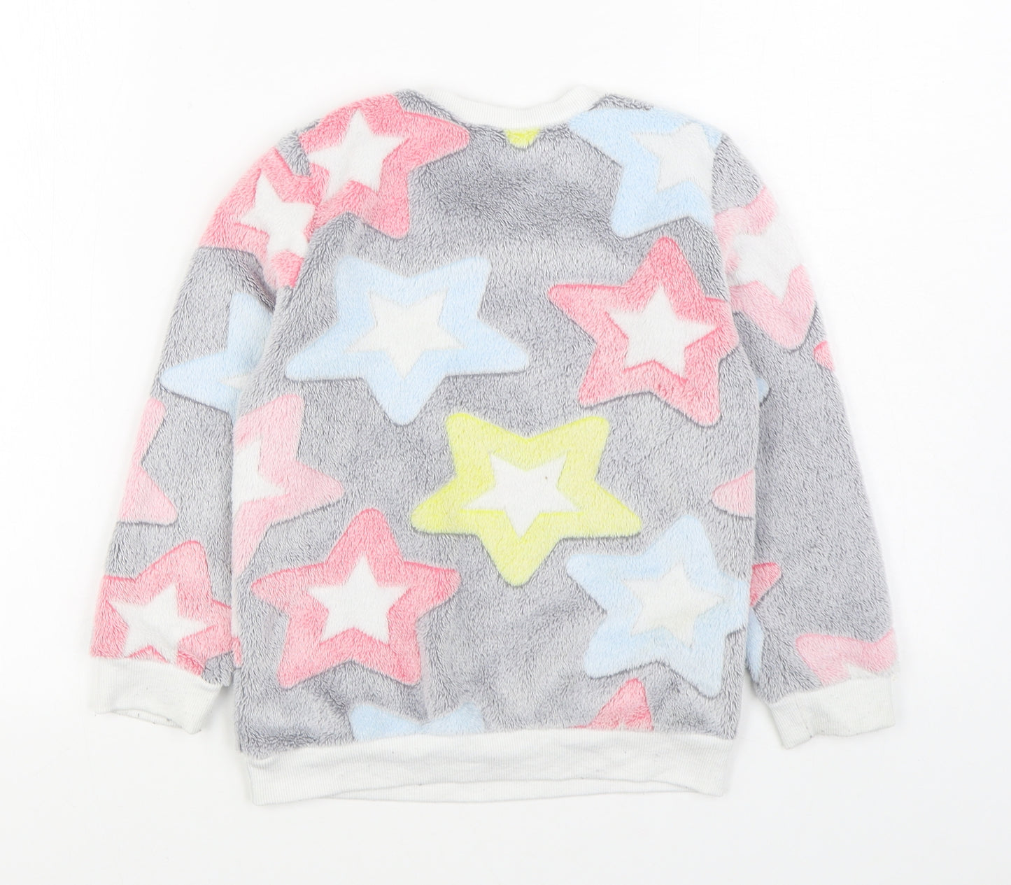 SheIn Girls Multicoloured Geometric Polyester Pullover Sweatshirt Size 7 Years Pullover