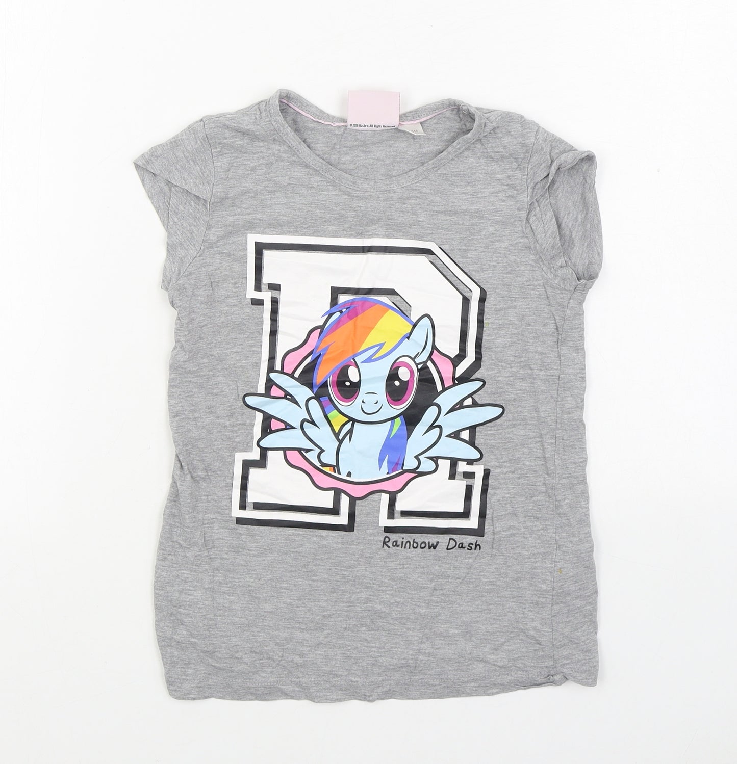 My Little Pony Girls Grey Cotton Basic T-Shirt Size 5-6 Years Round Neck Pullover
