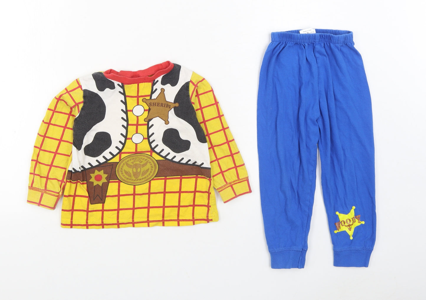 Disney Boys Multicoloured Solid 100% Cotton Pyjama Set Size 2-3 Years Pullover - Toy Story