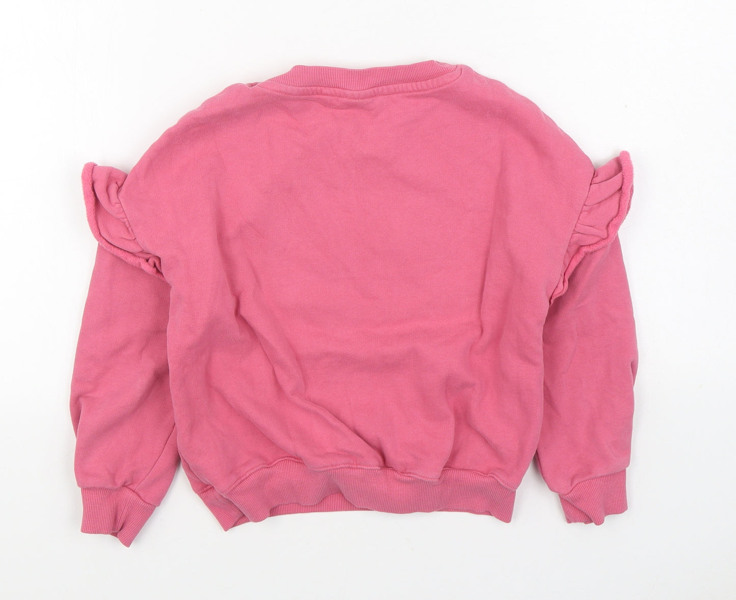 NEXT Girls Pink Cotton Pullover Sweatshirt Size 7 Years Pullover