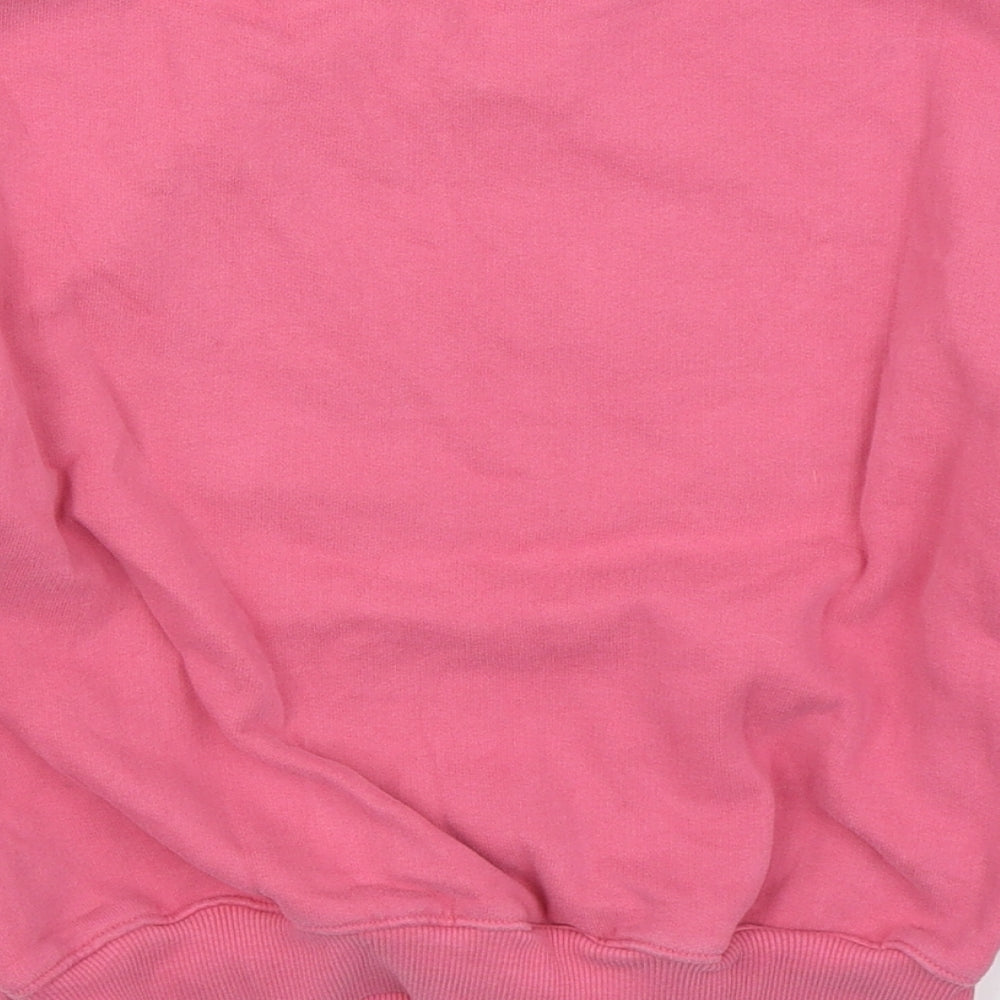 NEXT Girls Pink Cotton Pullover Sweatshirt Size 7 Years Pullover