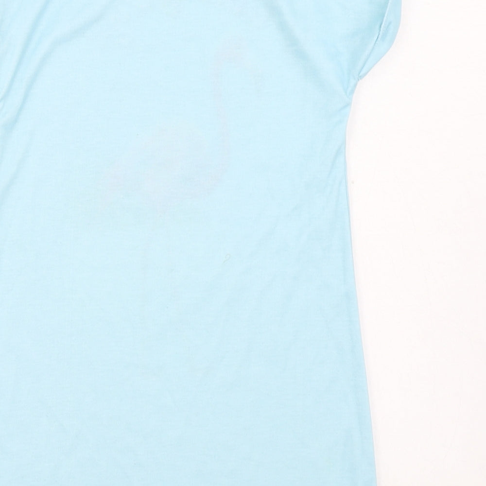 Dunnes Stores Girls Blue Polyester T-Shirt Dress Size 6-7 Years Round Neck Pullover