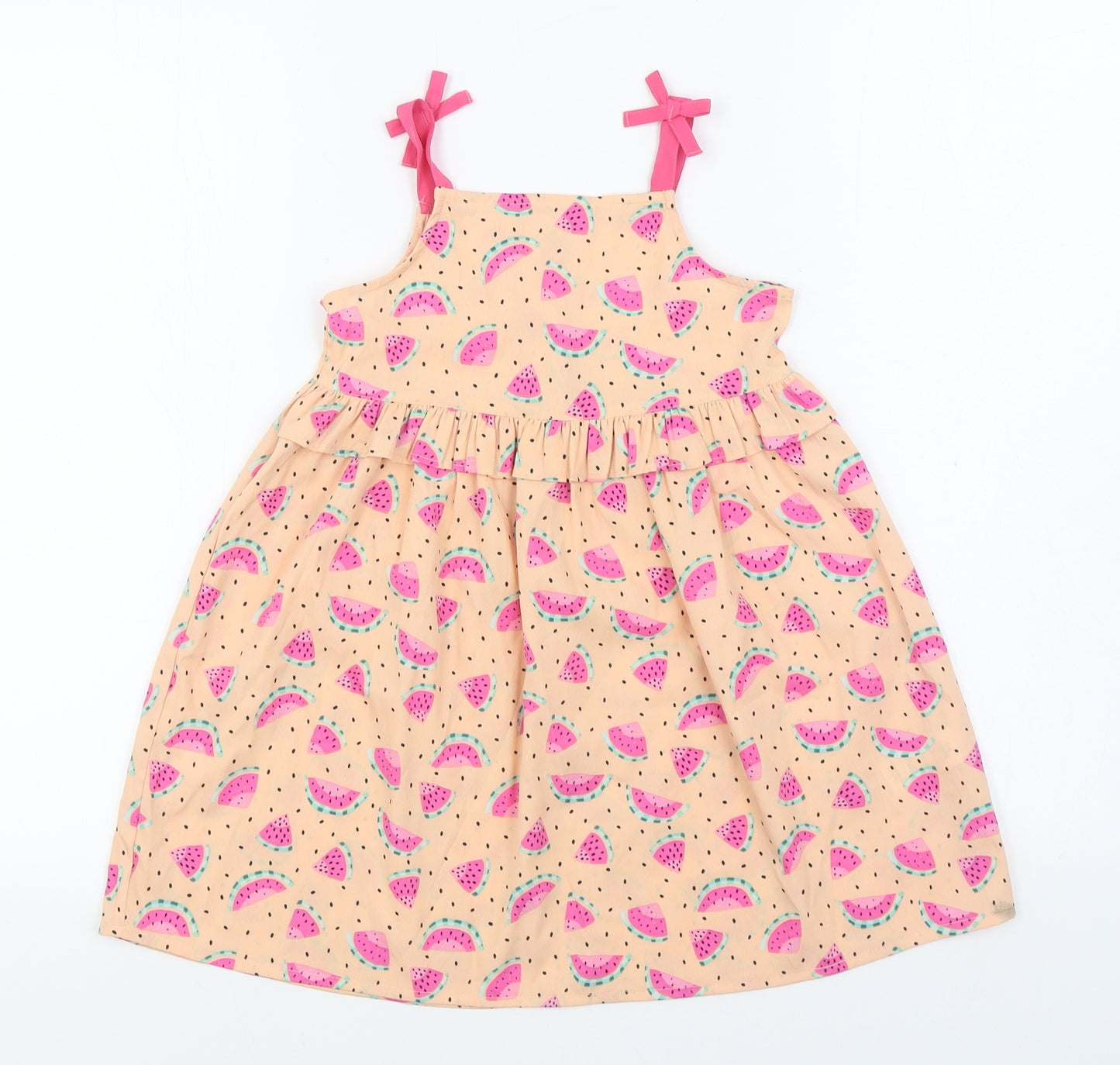 Matalan Girls Orange Geometric Polyester Trapeze & Swing Size 4-5 Years Square Neck Pullover