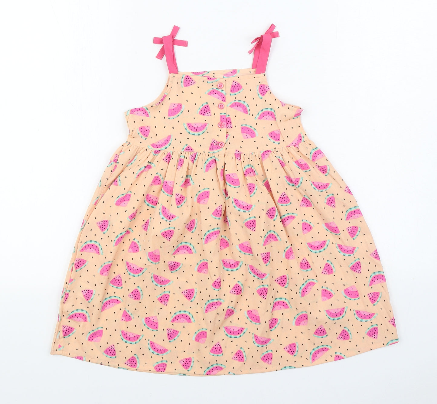 Matalan Girls Orange Geometric Polyester Trapeze & Swing Size 4-5 Years Square Neck Pullover