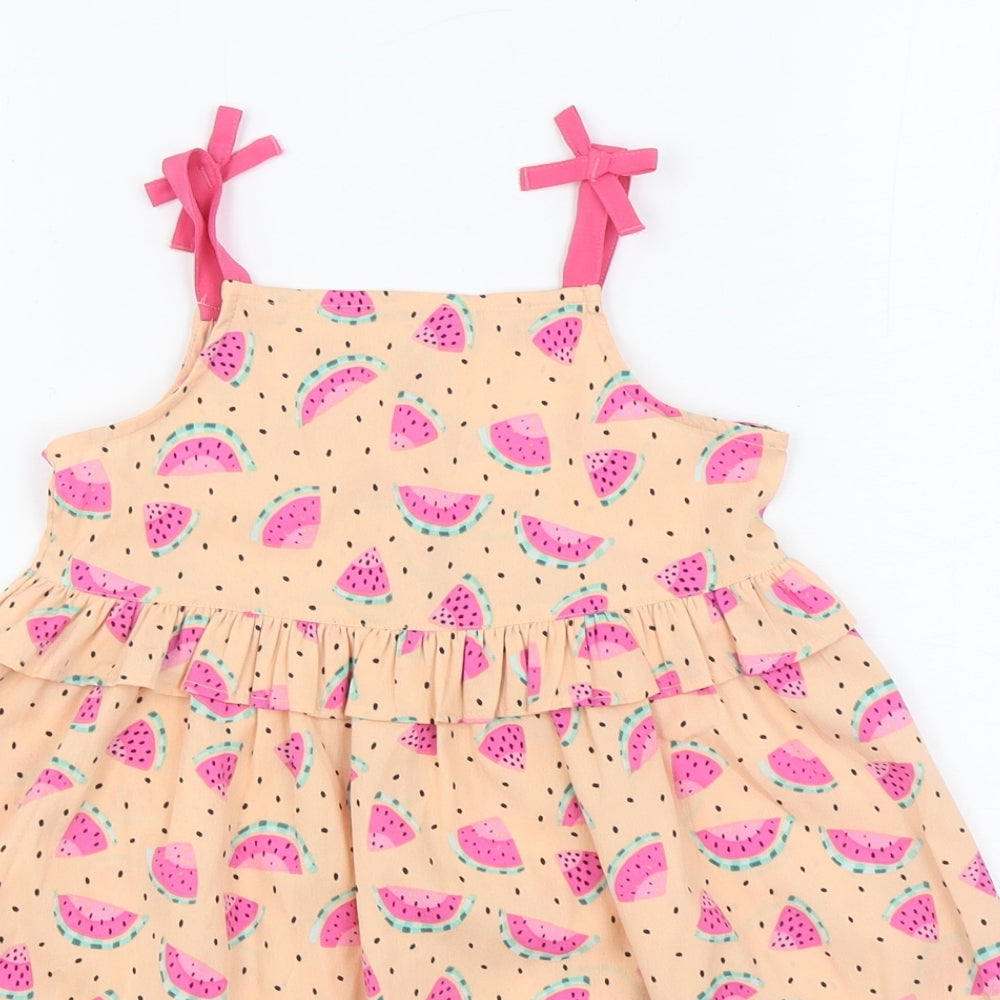Matalan Girls Orange Geometric Polyester Trapeze & Swing Size 4-5 Years Square Neck Pullover