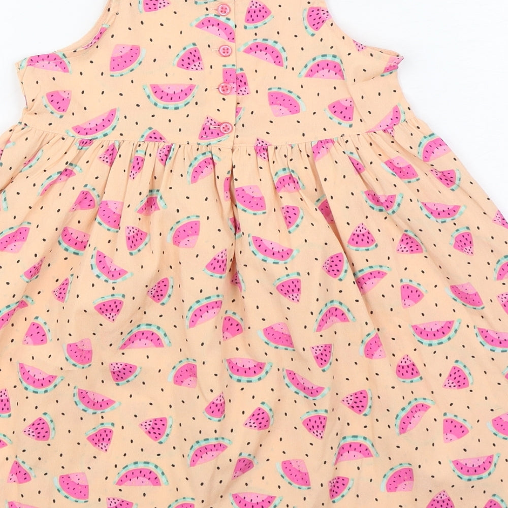 Matalan Girls Orange Geometric Polyester Trapeze & Swing Size 4-5 Years Square Neck Pullover