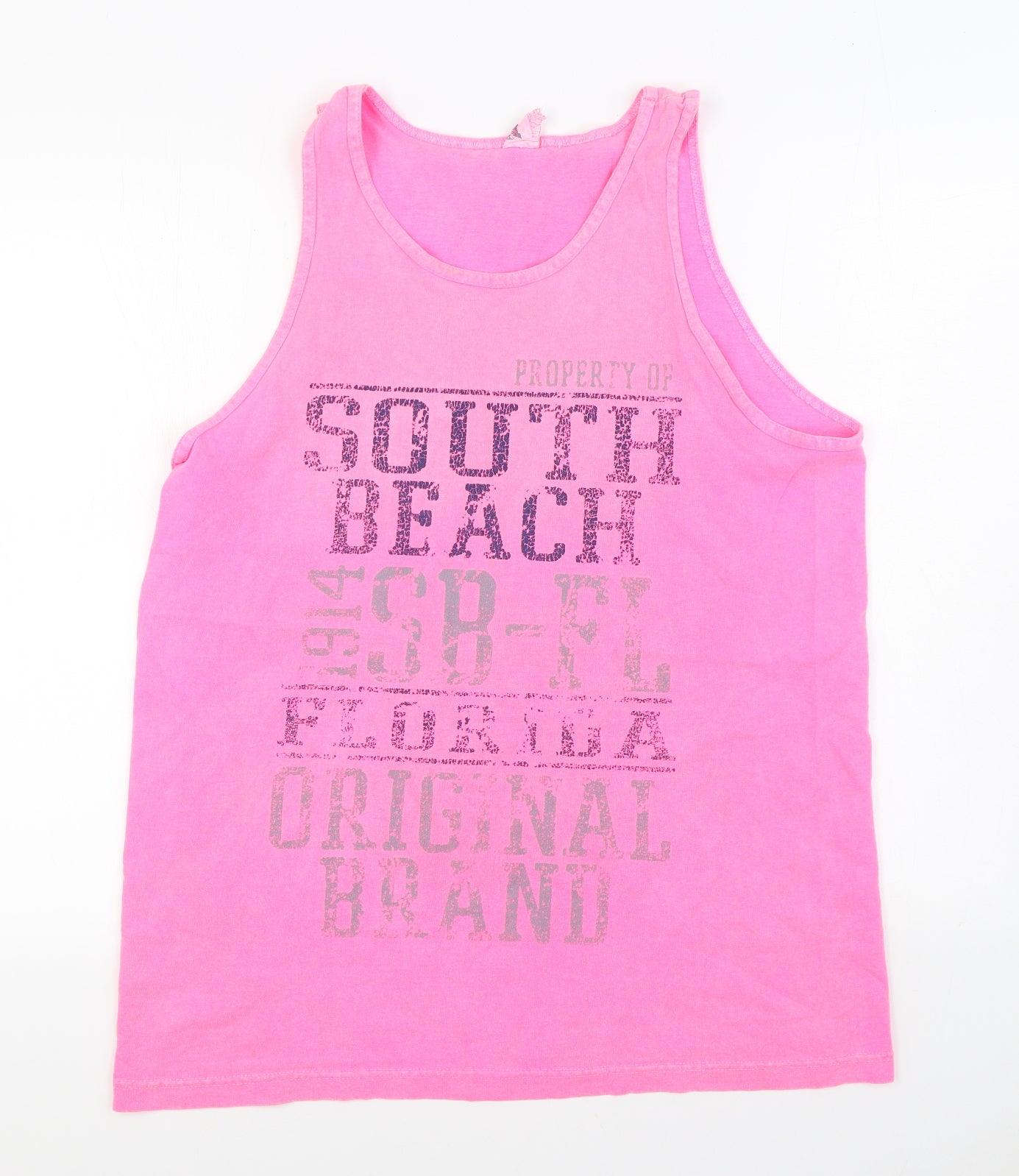 Alstyle Womens Pink 100% Cotton Basic Tank Size L Scoop Neck