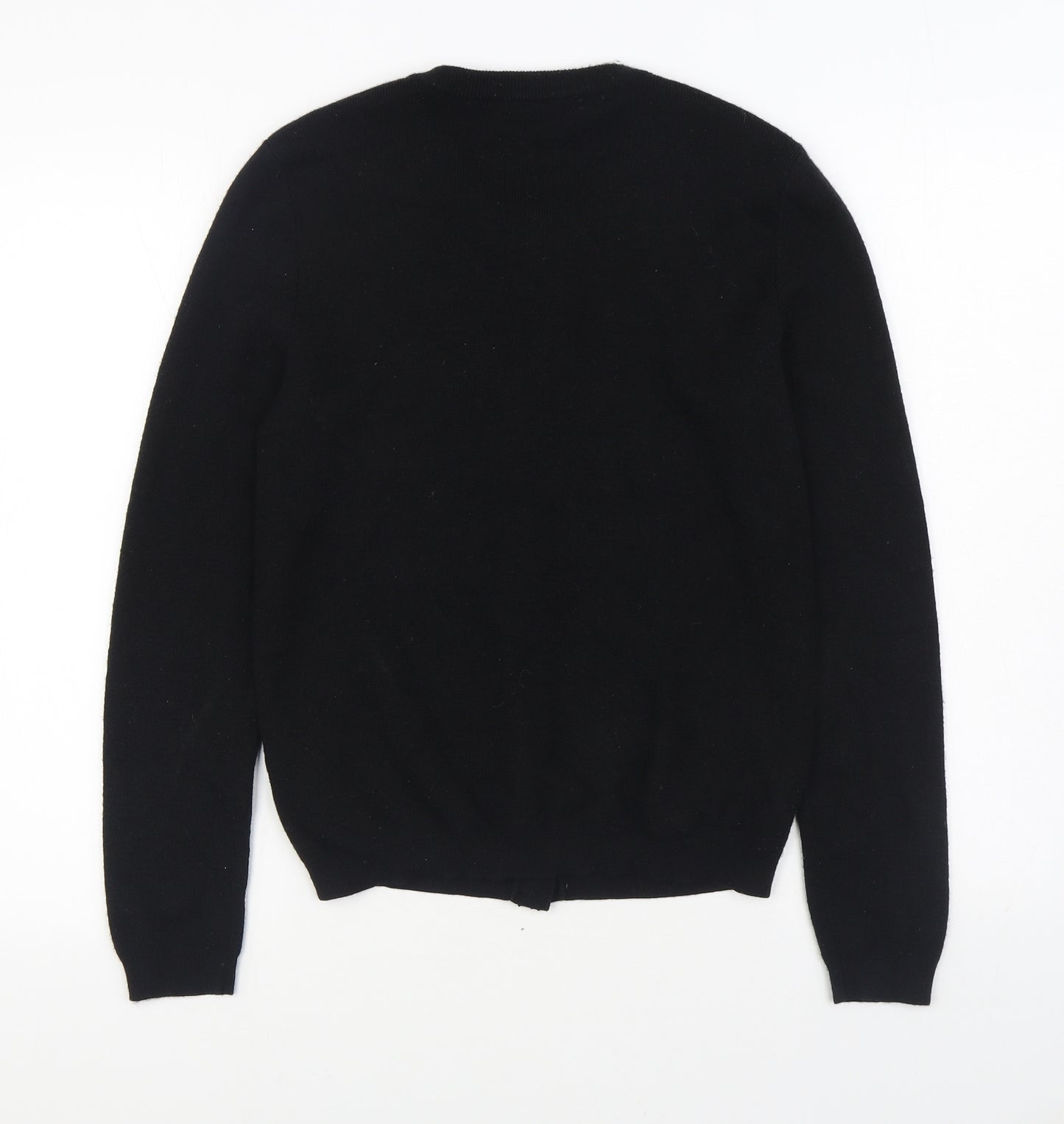 Gerard Darel Womens Black Round Neck Houndstooth Viscose Cardigan Jumper Size M