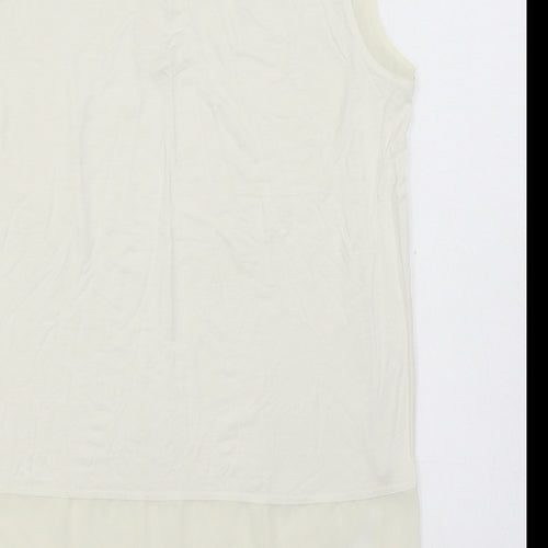 Rose & Olive Womens White Elastane Basic Blouse Size M Boat Neck