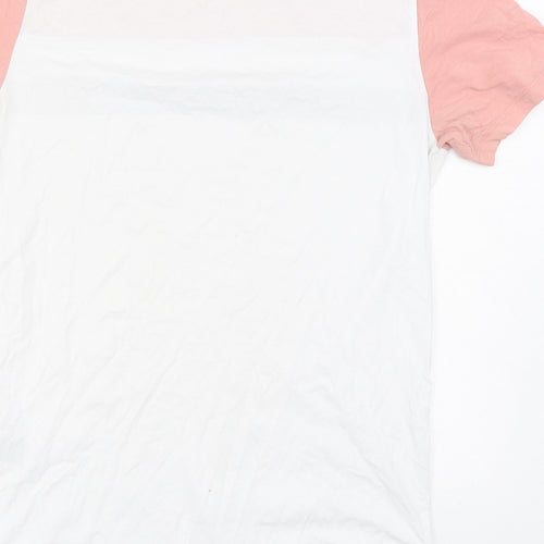 JACK & JONES Mens White Cotton T-Shirt Size M Round Neck