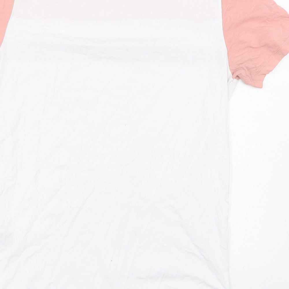 JACK & JONES Mens White Cotton T-Shirt Size M Round Neck