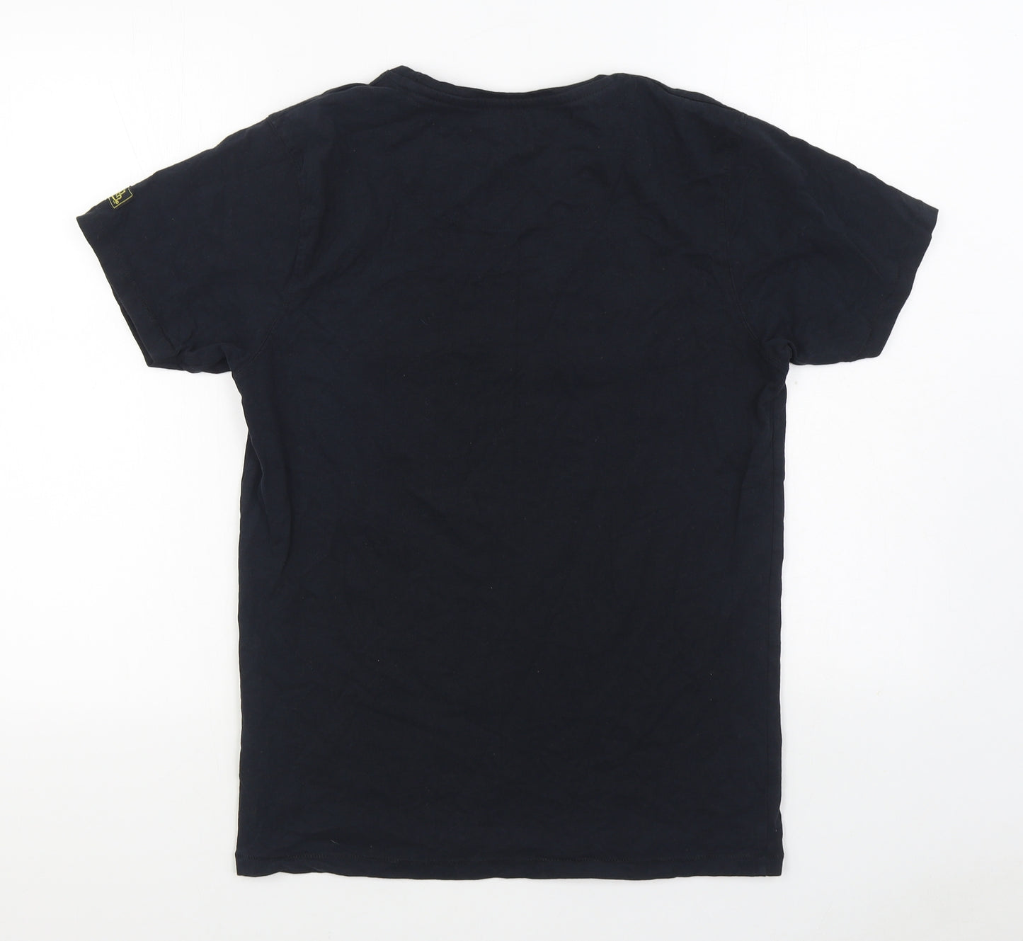 Von Dutch Mens Black Cotton T-Shirt Size M Round Neck
