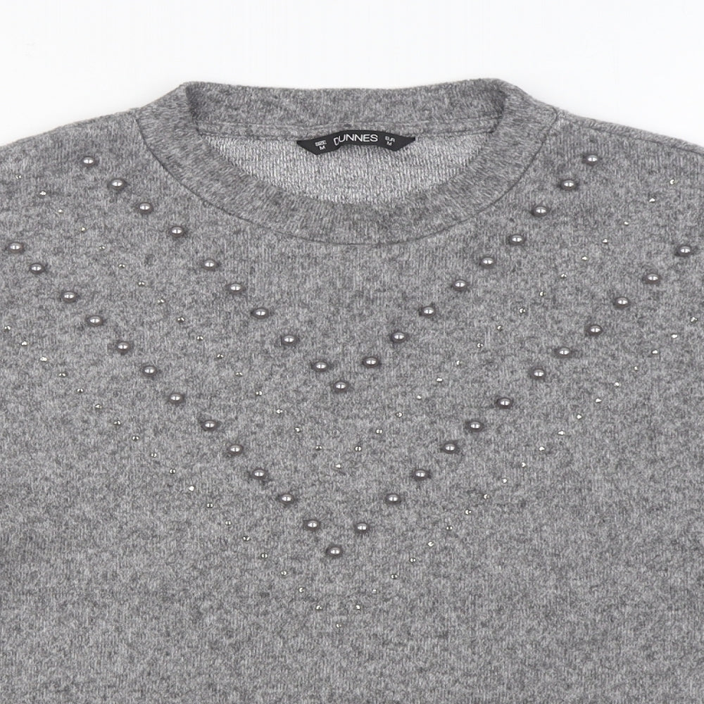 Dunnes Stores Womens Grey Round Neck Polyester Pullover Jumper Size M