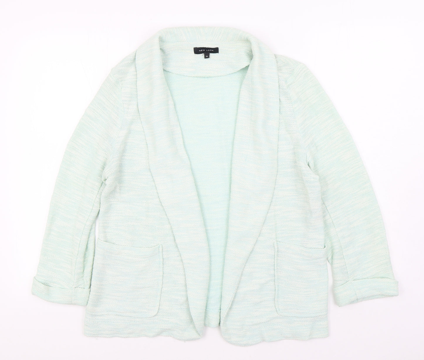 New Look Womens Green V-Neck Polyester Cardigan Jumper Size 14