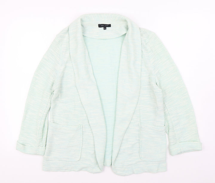 New Look Womens Green V-Neck Polyester Cardigan Jumper Size 14