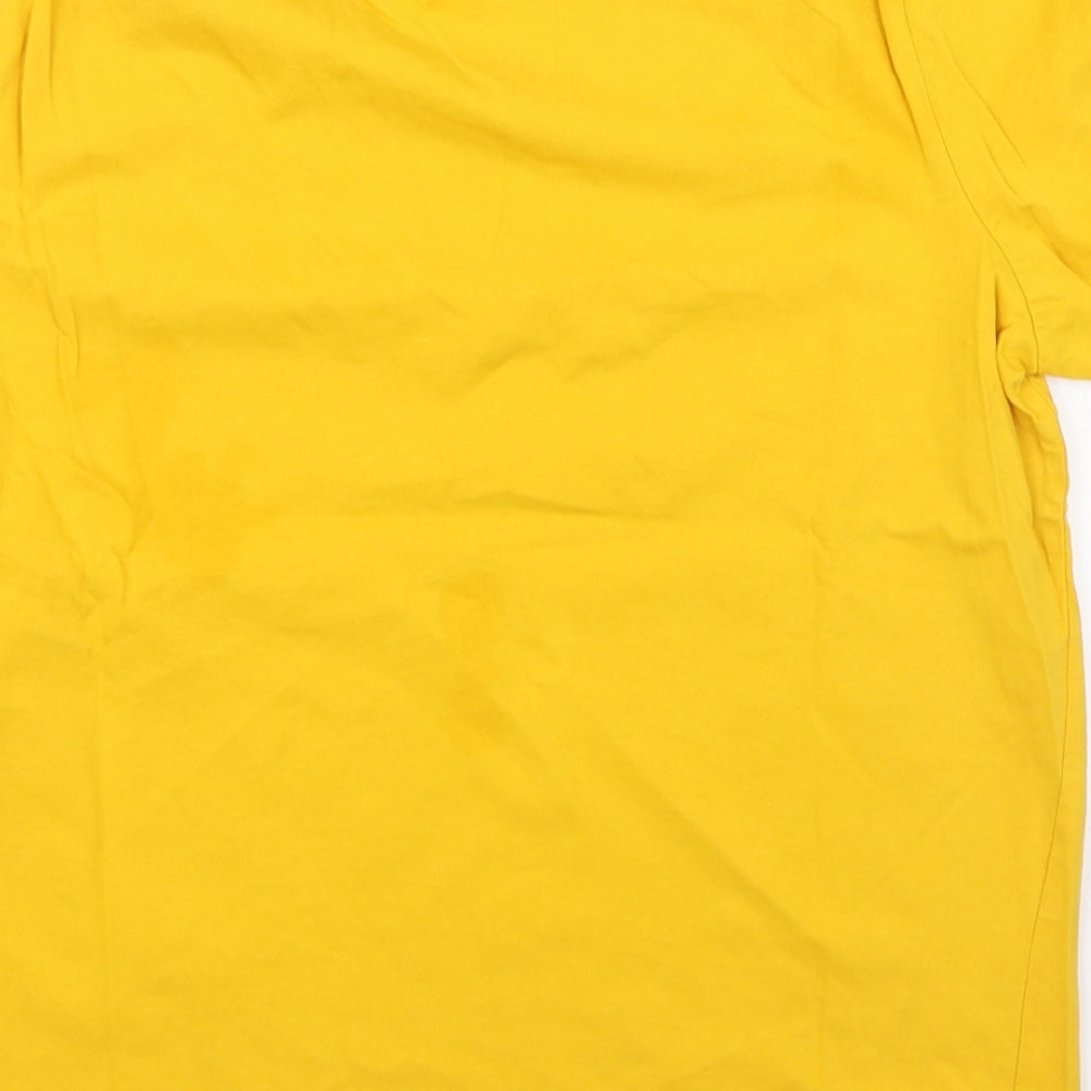 Primark Womens Yellow 100% Cotton Basic T-Shirt Size L Round Neck - Be The Best Version Of You