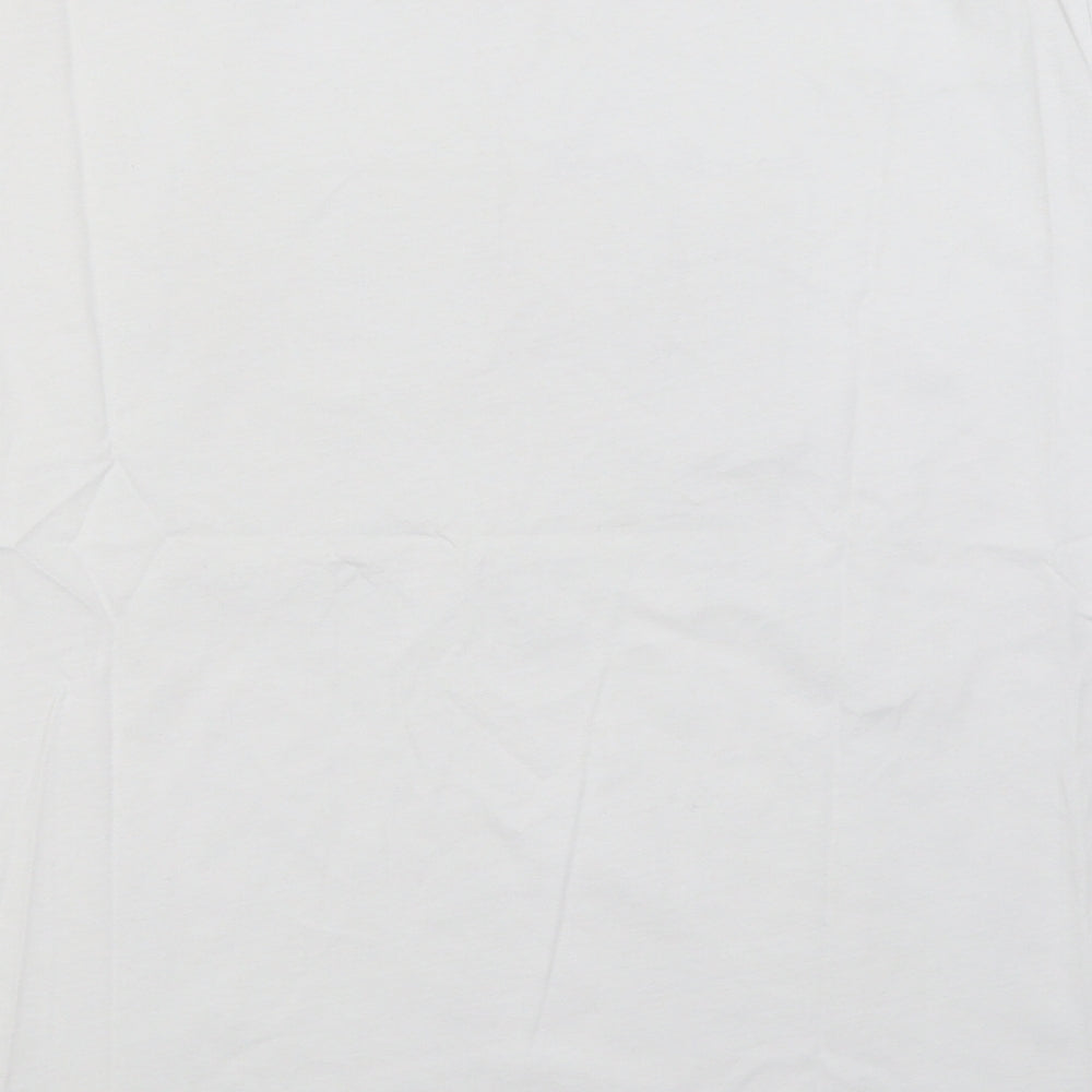 Matalan Womens White 100% Cotton Basic T-Shirt Size 16 Round Neck - Live in the moment
