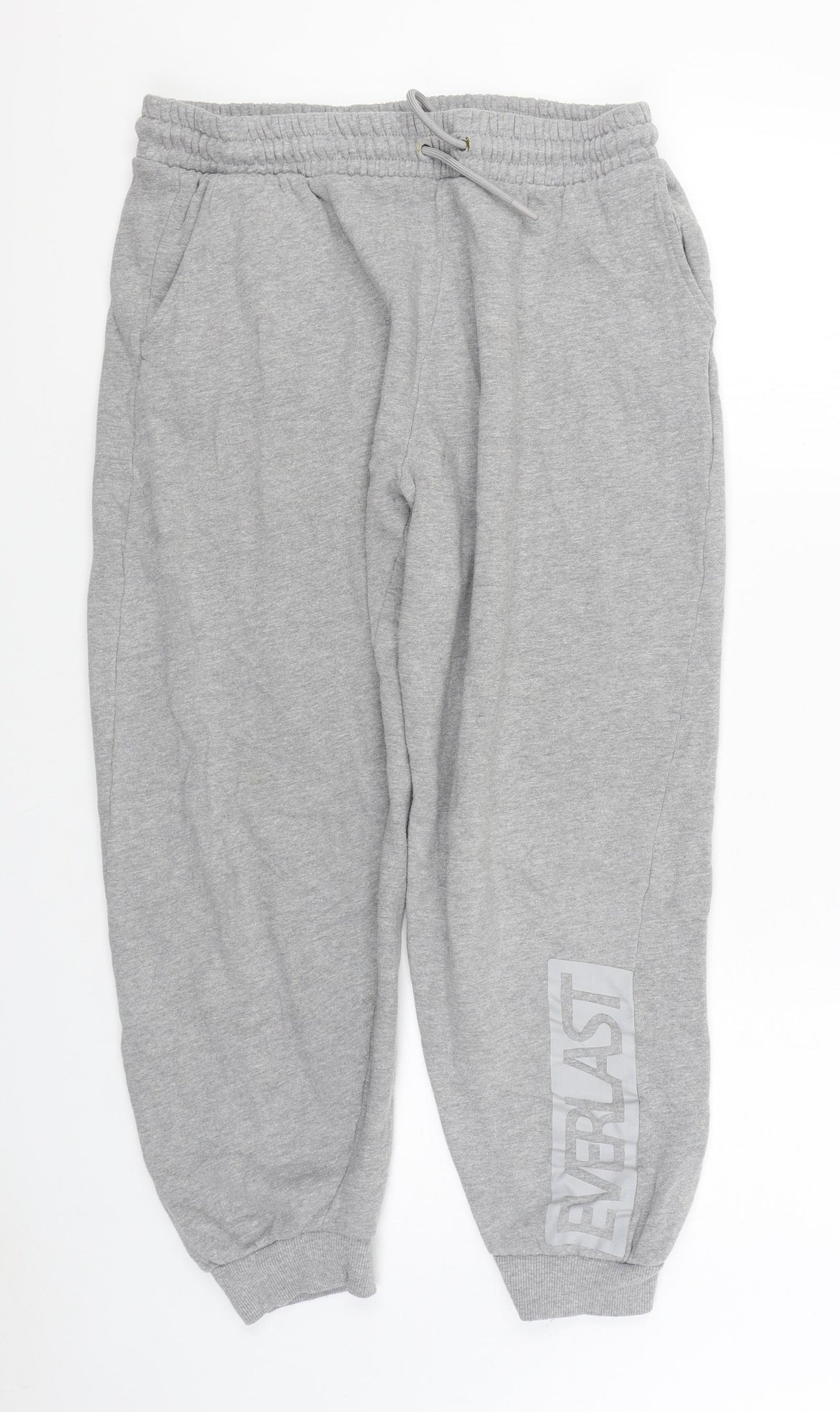Everlast Womens Grey Cotton Jogger Trousers Size 12 L26 in Regular Tie