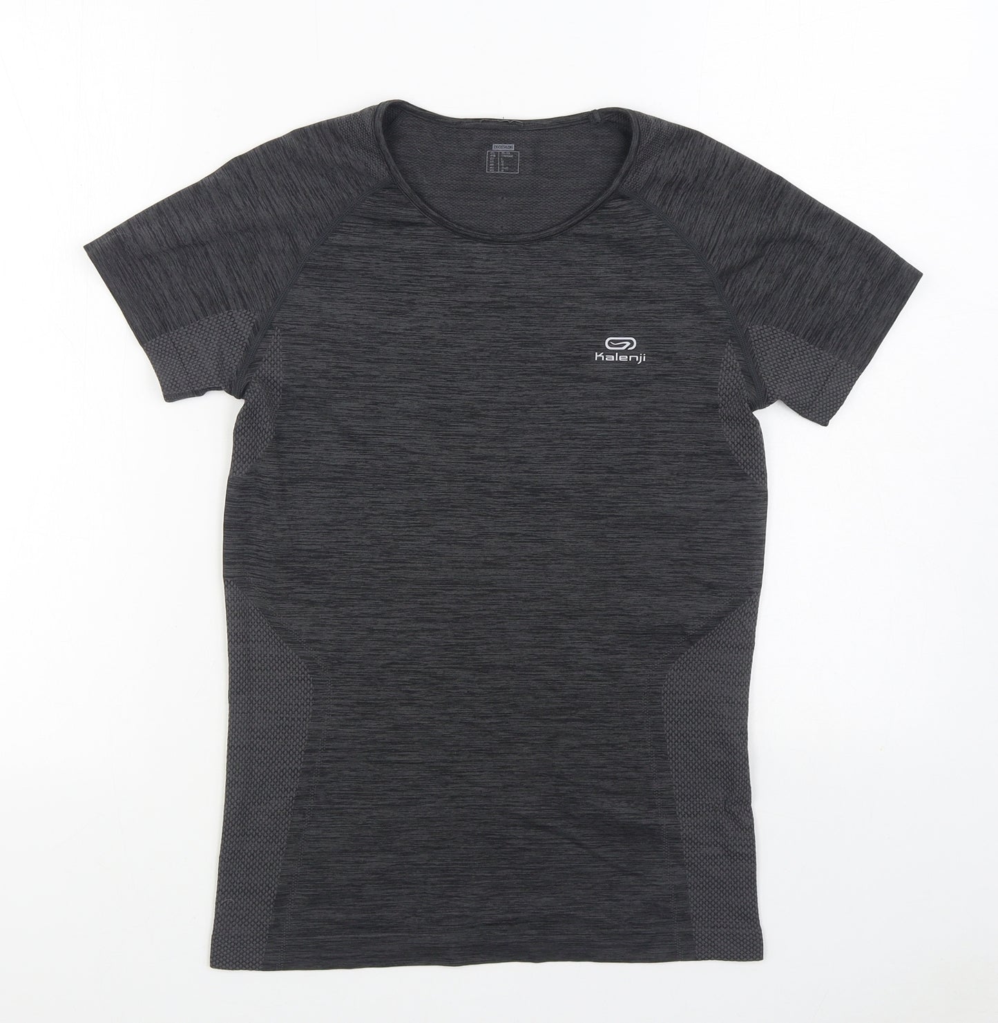 DECATHLON Boys Grey Polyester Basic T-Shirt Size 14-15 Years Round Neck Pullover
