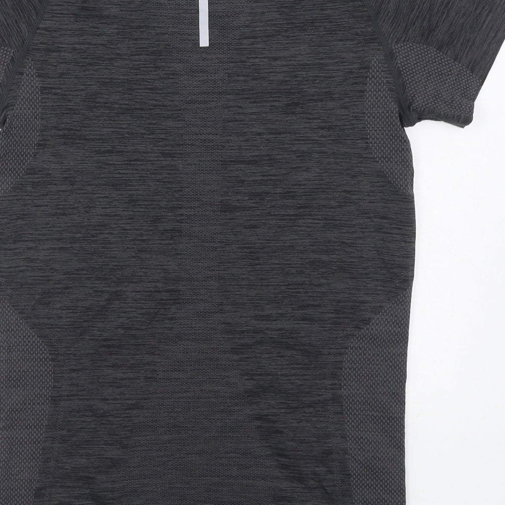 DECATHLON Boys Grey Polyester Basic T-Shirt Size 14-15 Years Round Neck Pullover