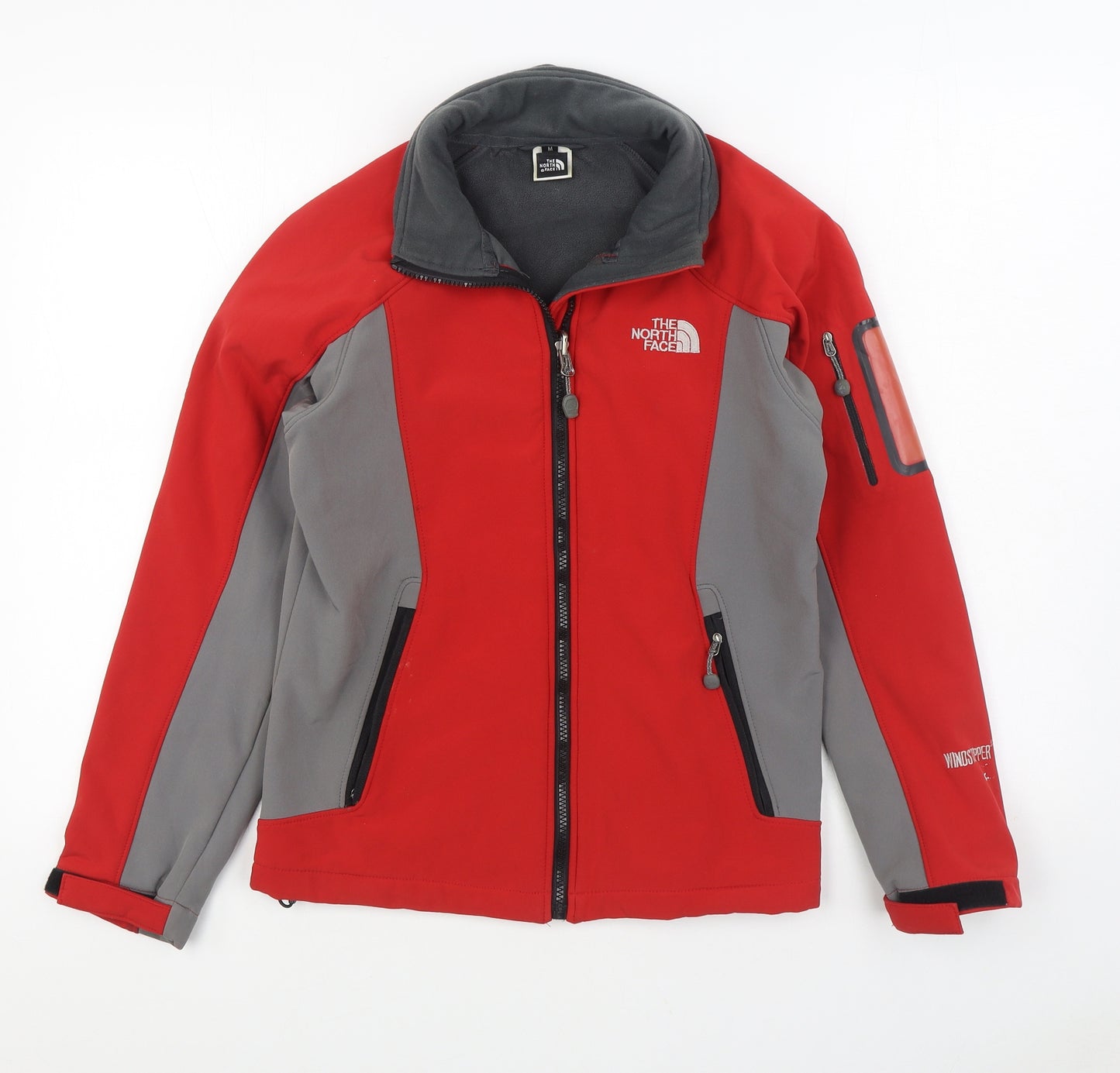The North Face Womens Red Windbreaker Coat Size M Zip