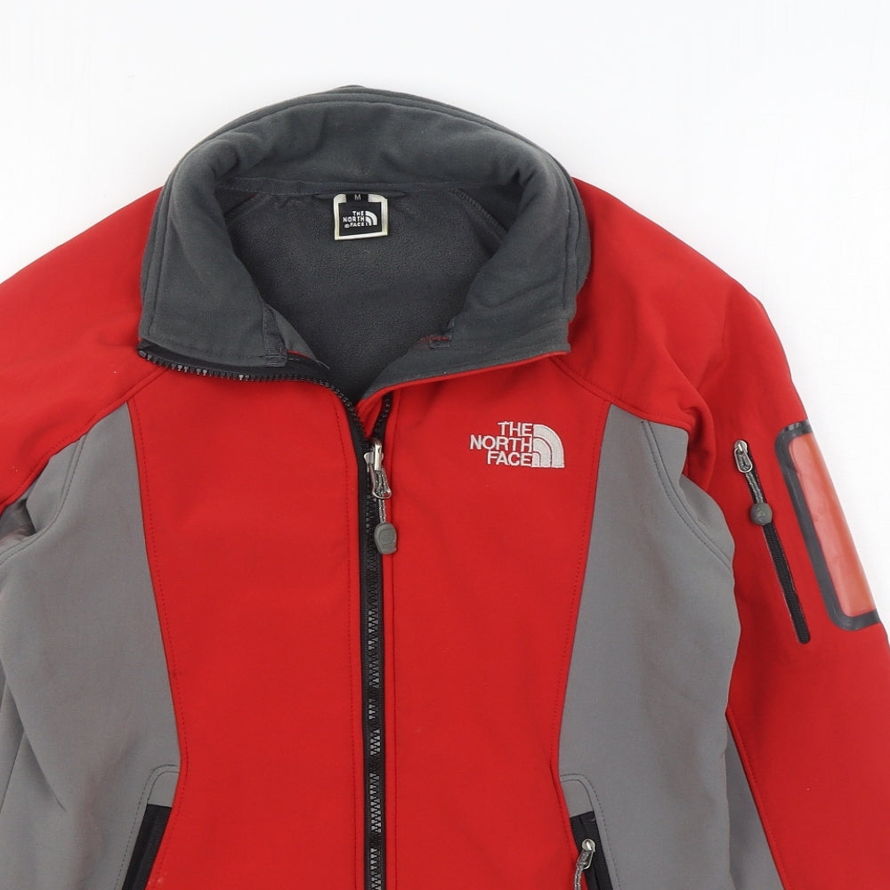 The North Face Womens Red Windbreaker Coat Size M Zip