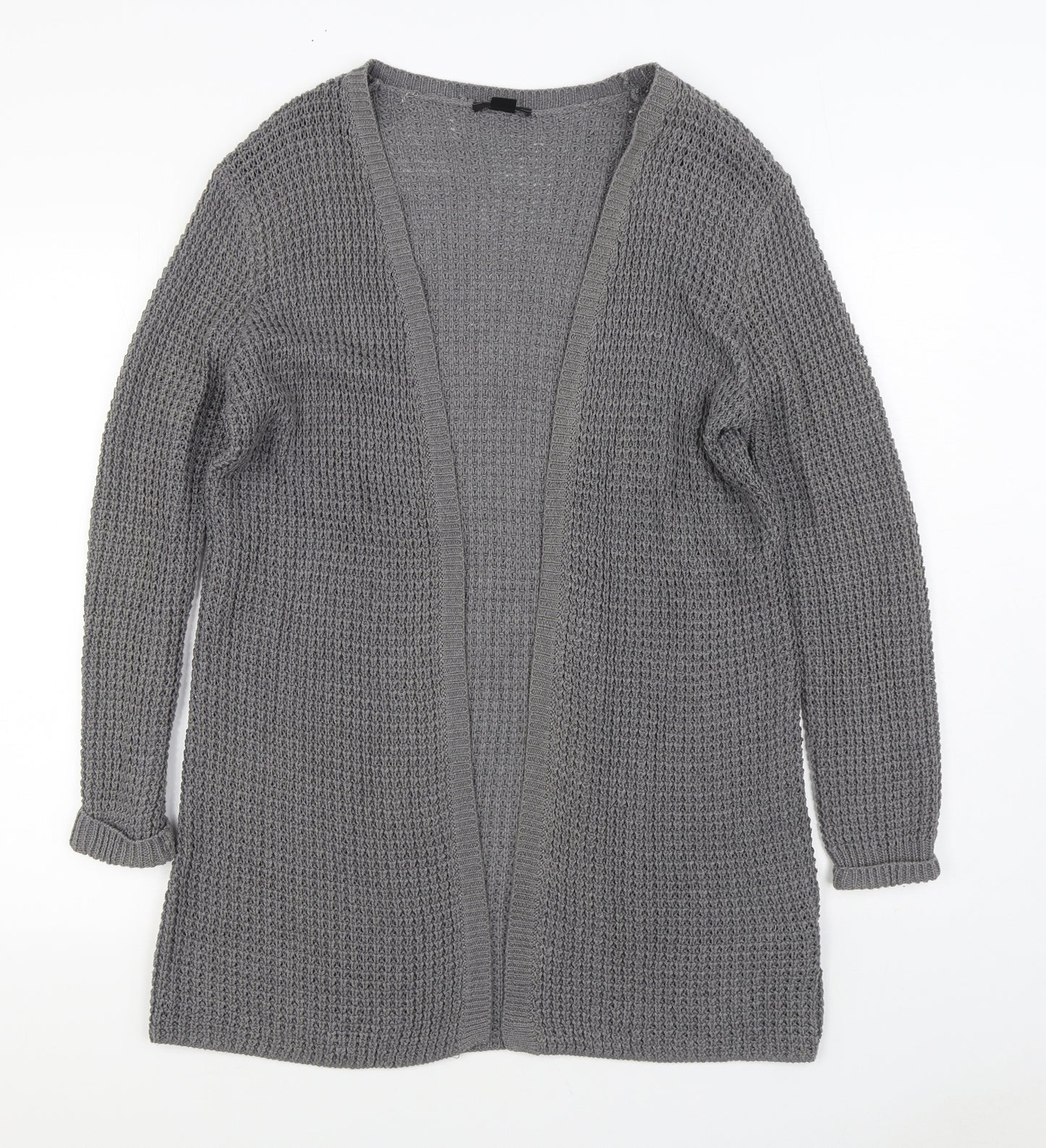 ESMARA Womens Grey V-Neck Cotton Cardigan Jumper Size S