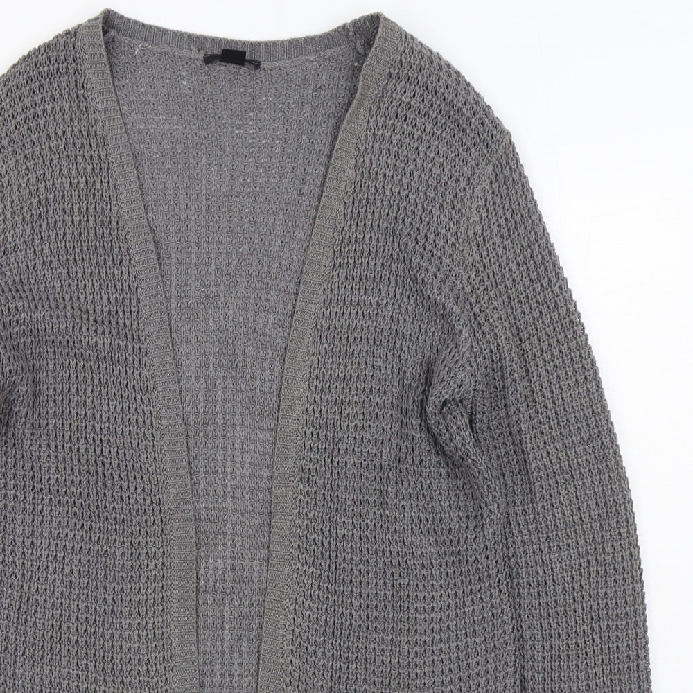 ESMARA Womens Grey V-Neck Cotton Cardigan Jumper Size S