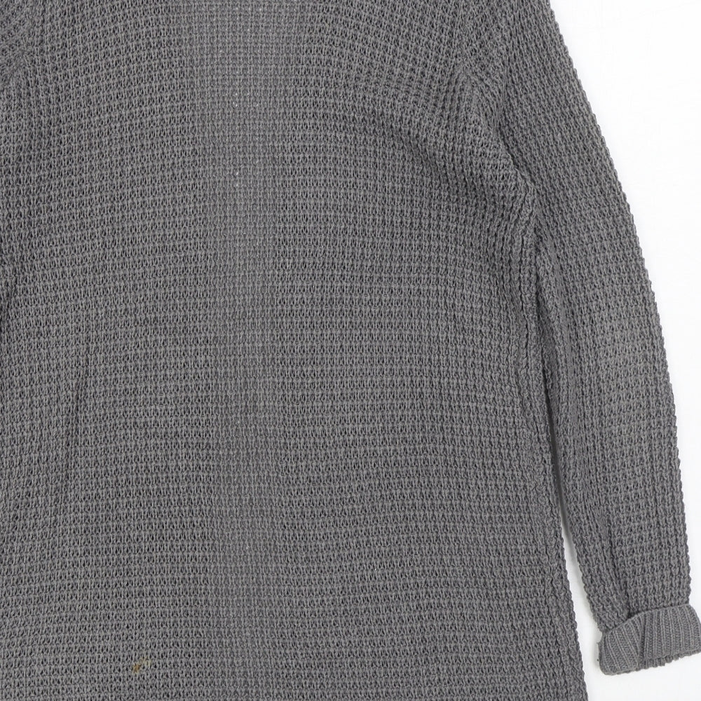 ESMARA Womens Grey V-Neck Cotton Cardigan Jumper Size S