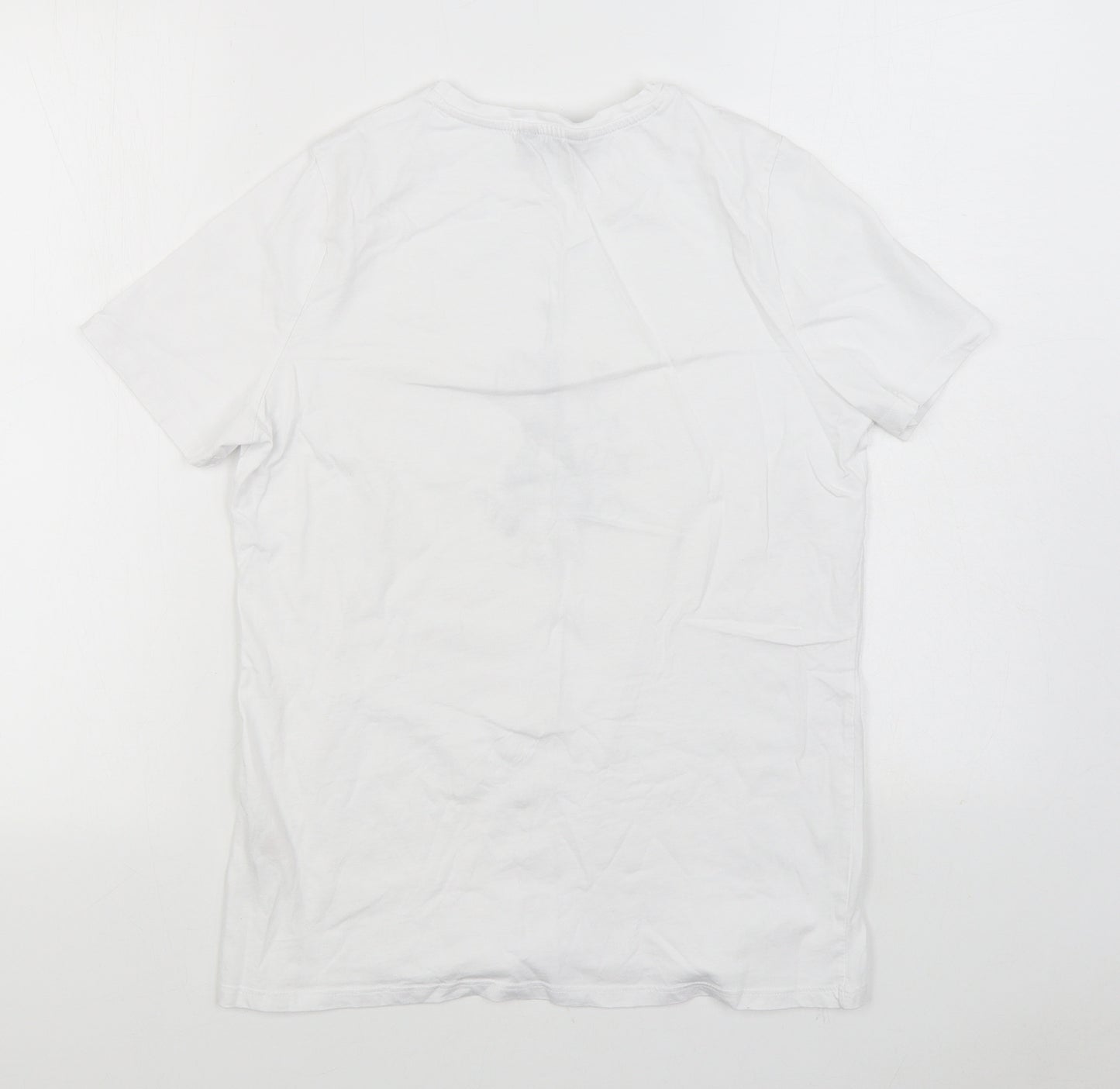 New Look Womens White 100% Cotton Basic T-Shirt Size 12 Round Neck