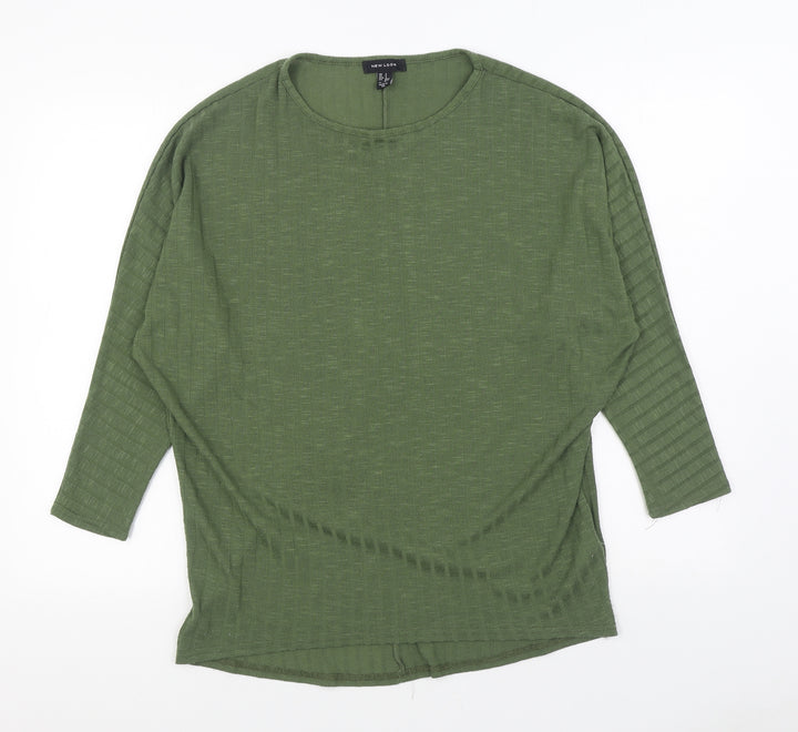 New Look Womens Green Round Neck Polyester Pullover Jumper Size S