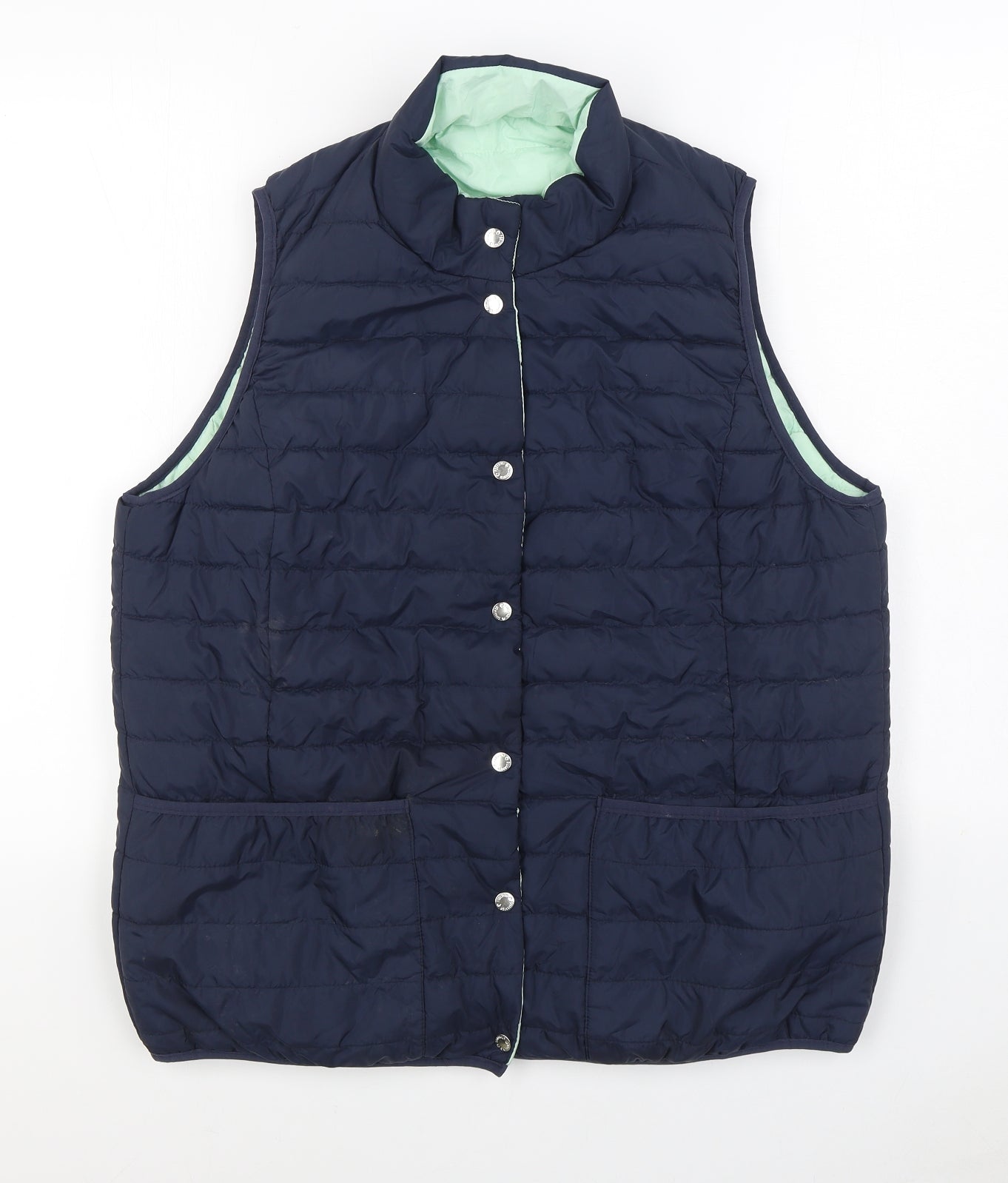 ESMARA Womens Blue Gilet Coat Size L Button - Reversable