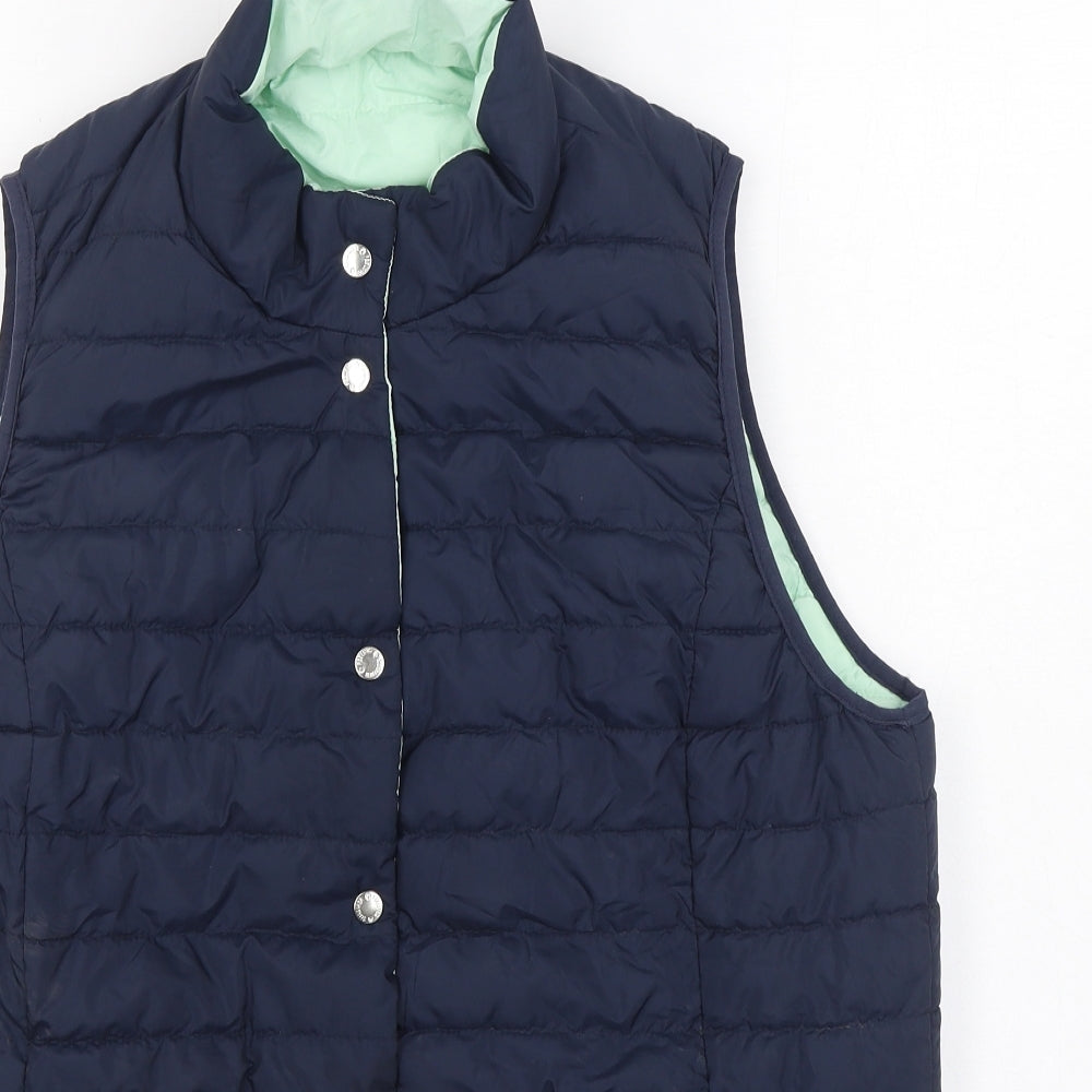ESMARA Womens Blue Gilet Coat Size L Button - Reversable