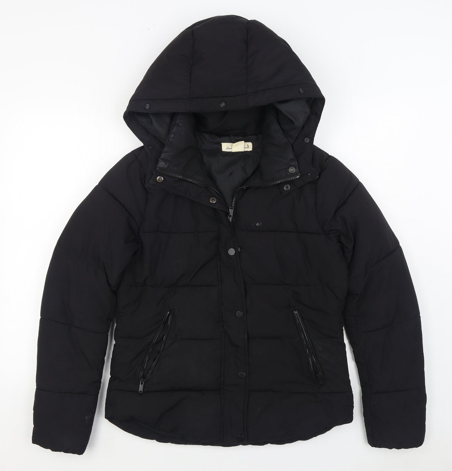 H&M Womens Black Puffer Jacket Coat Size M Zip